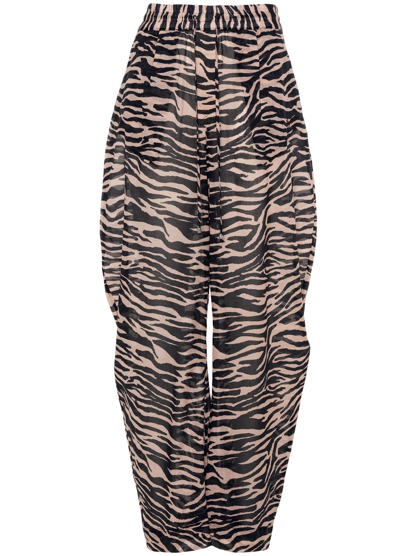 zebra-print balloon-cut trousers