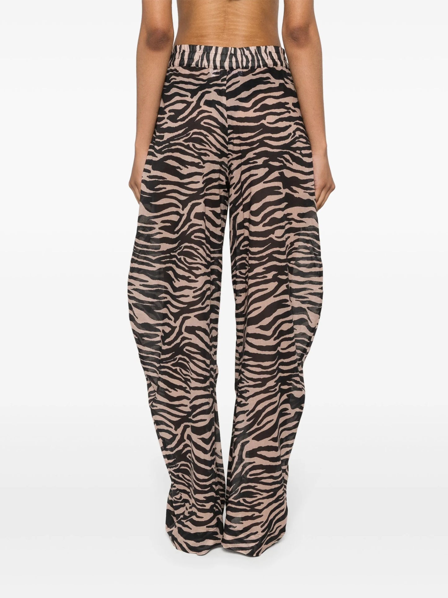 zebra-print balloon-cut trousers
