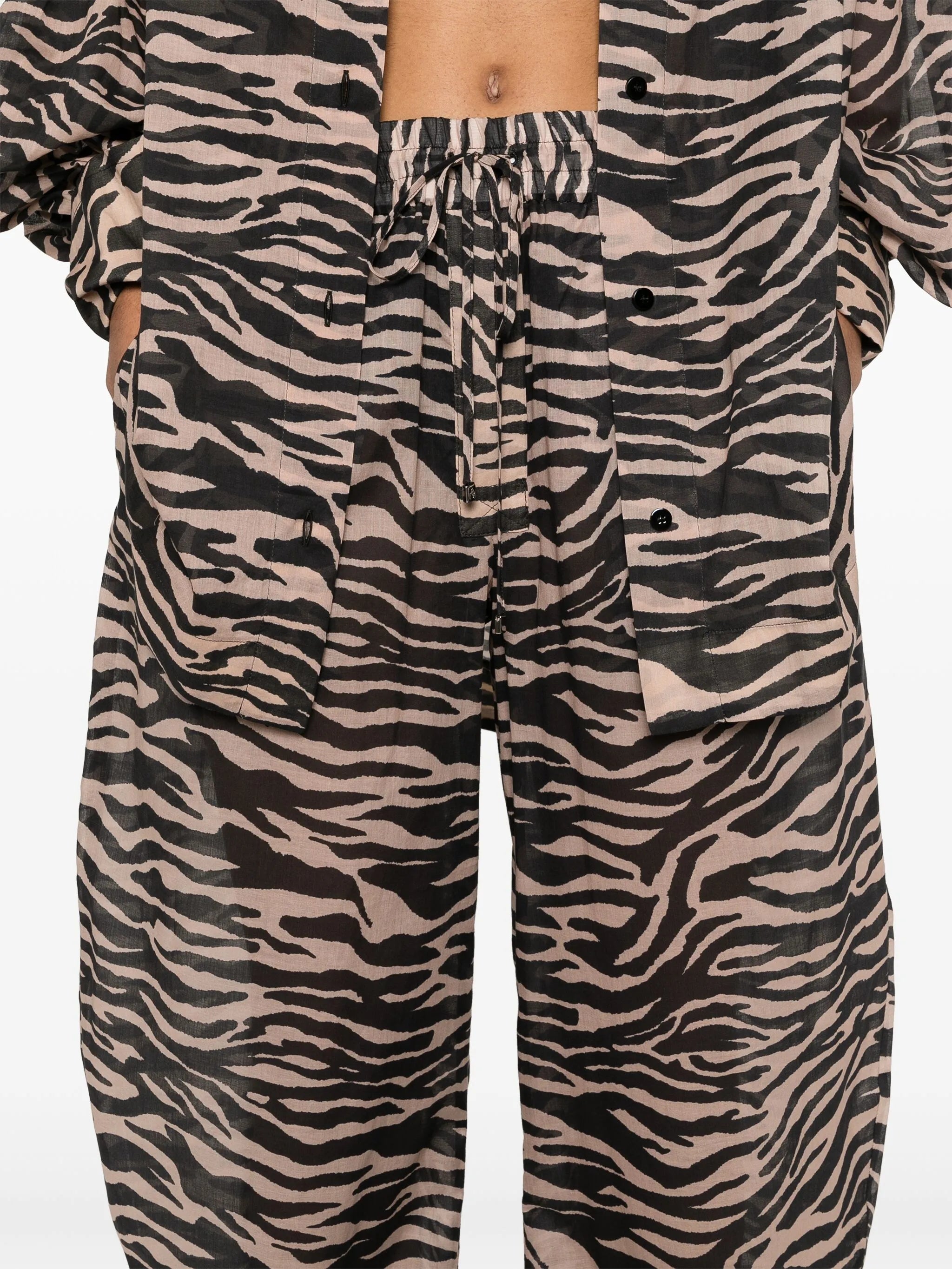 zebra-print balloon-cut trousers