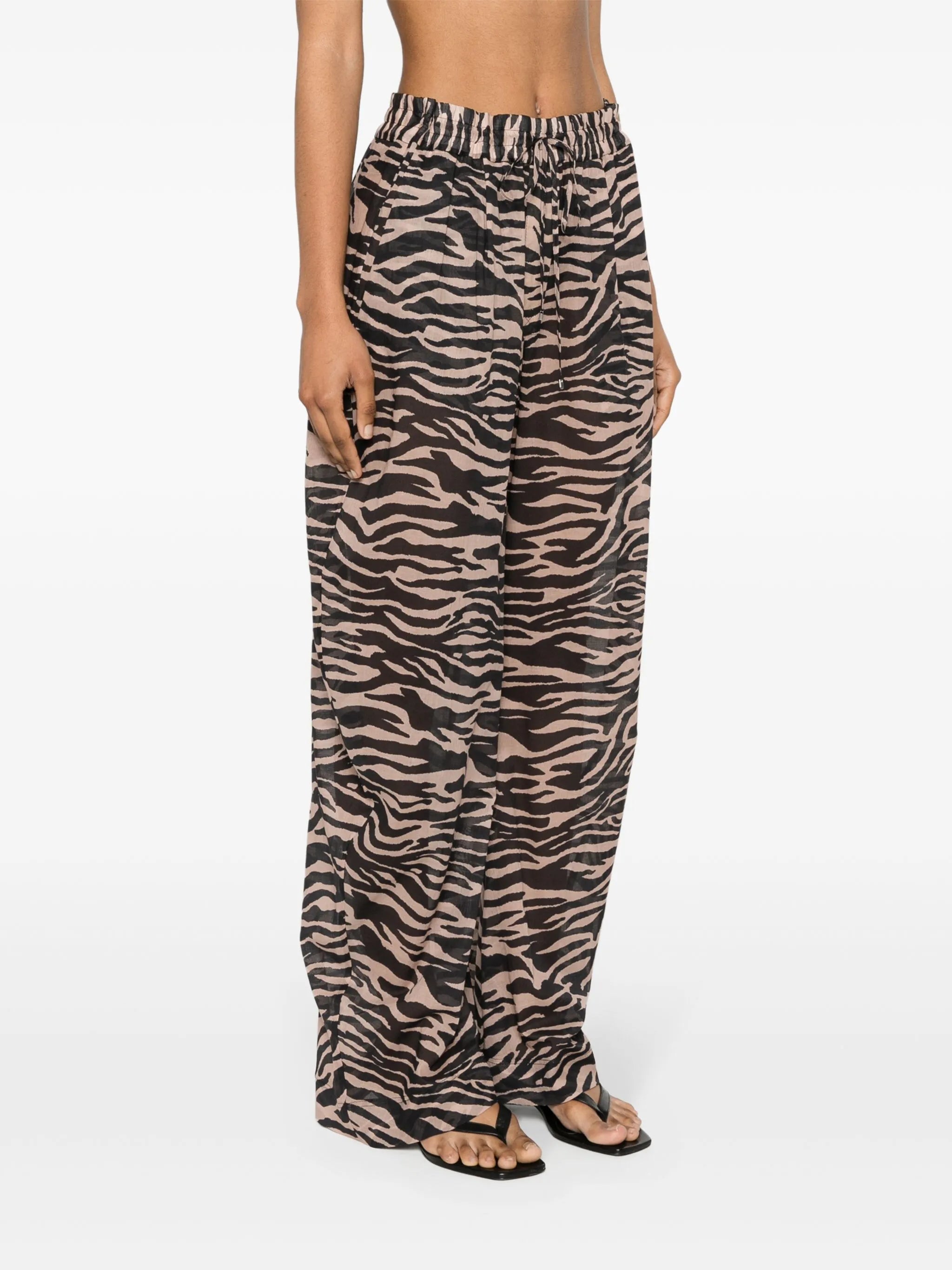 zebra-print balloon-cut trousers