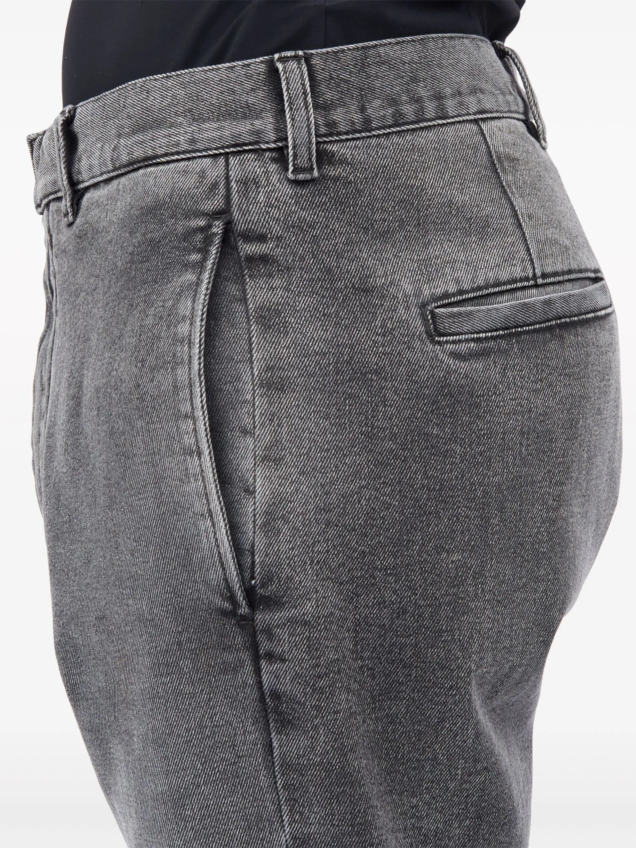 denim tapered trousers