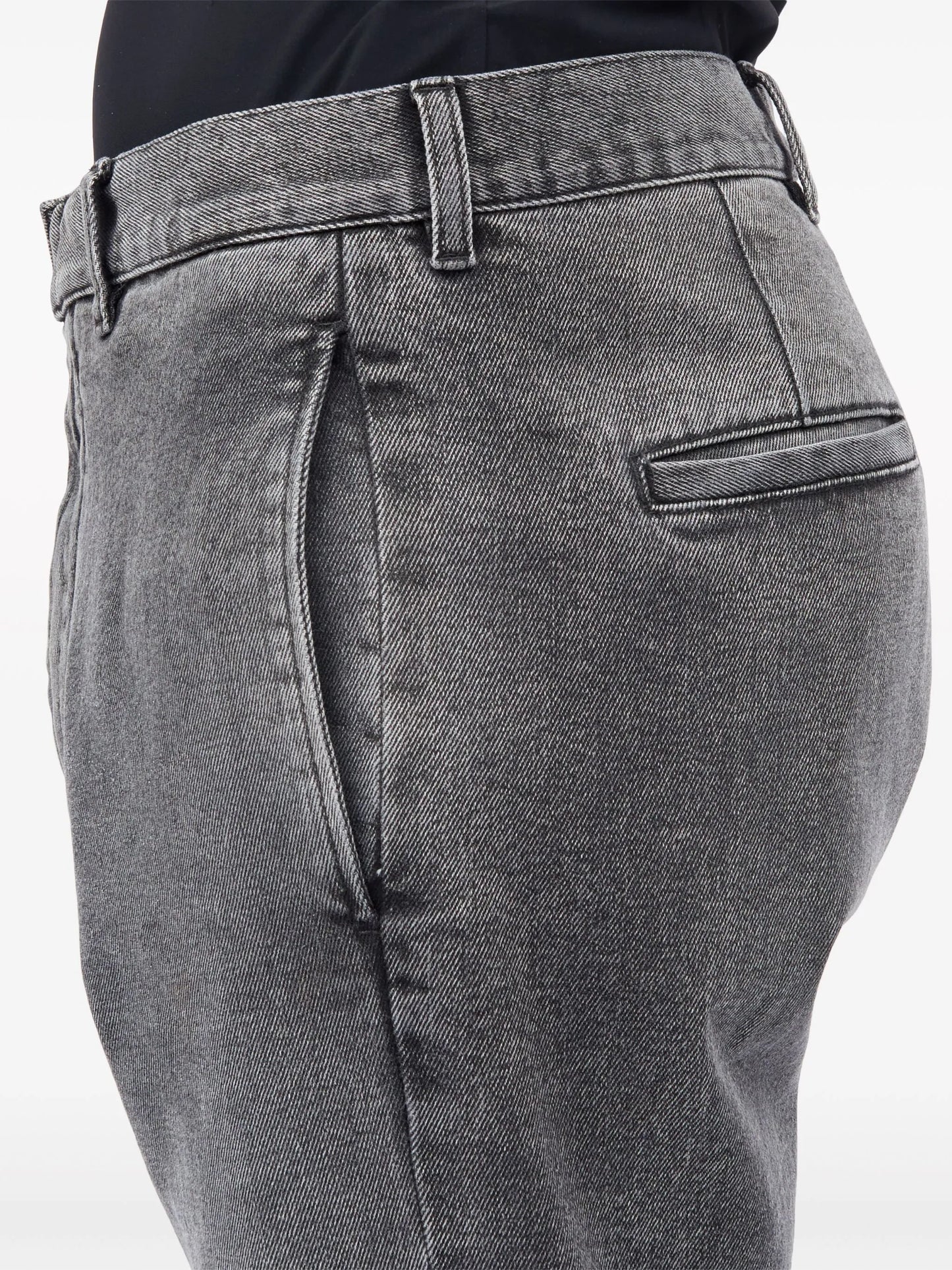 denim tapered trousers