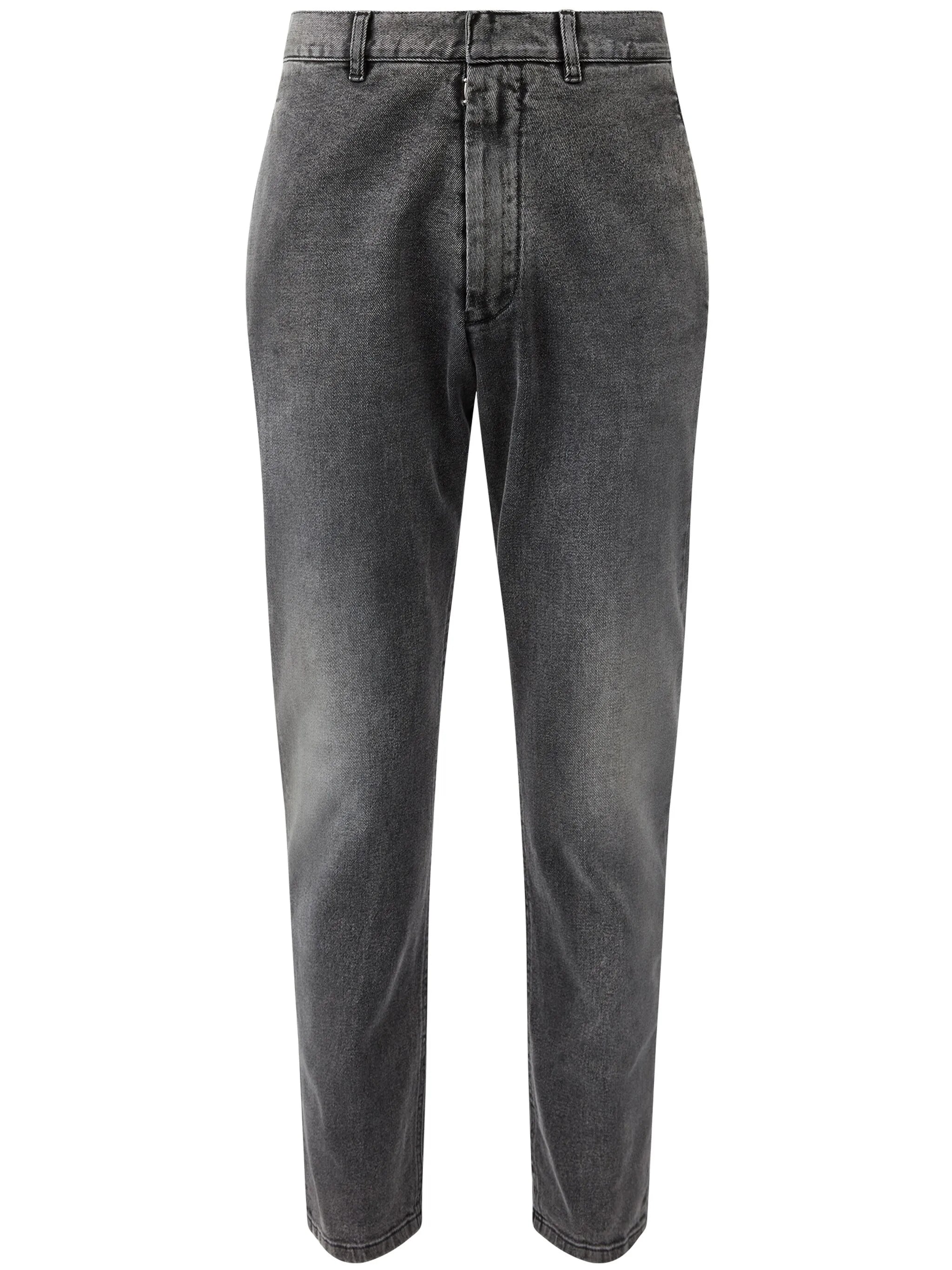 denim tapered trousers