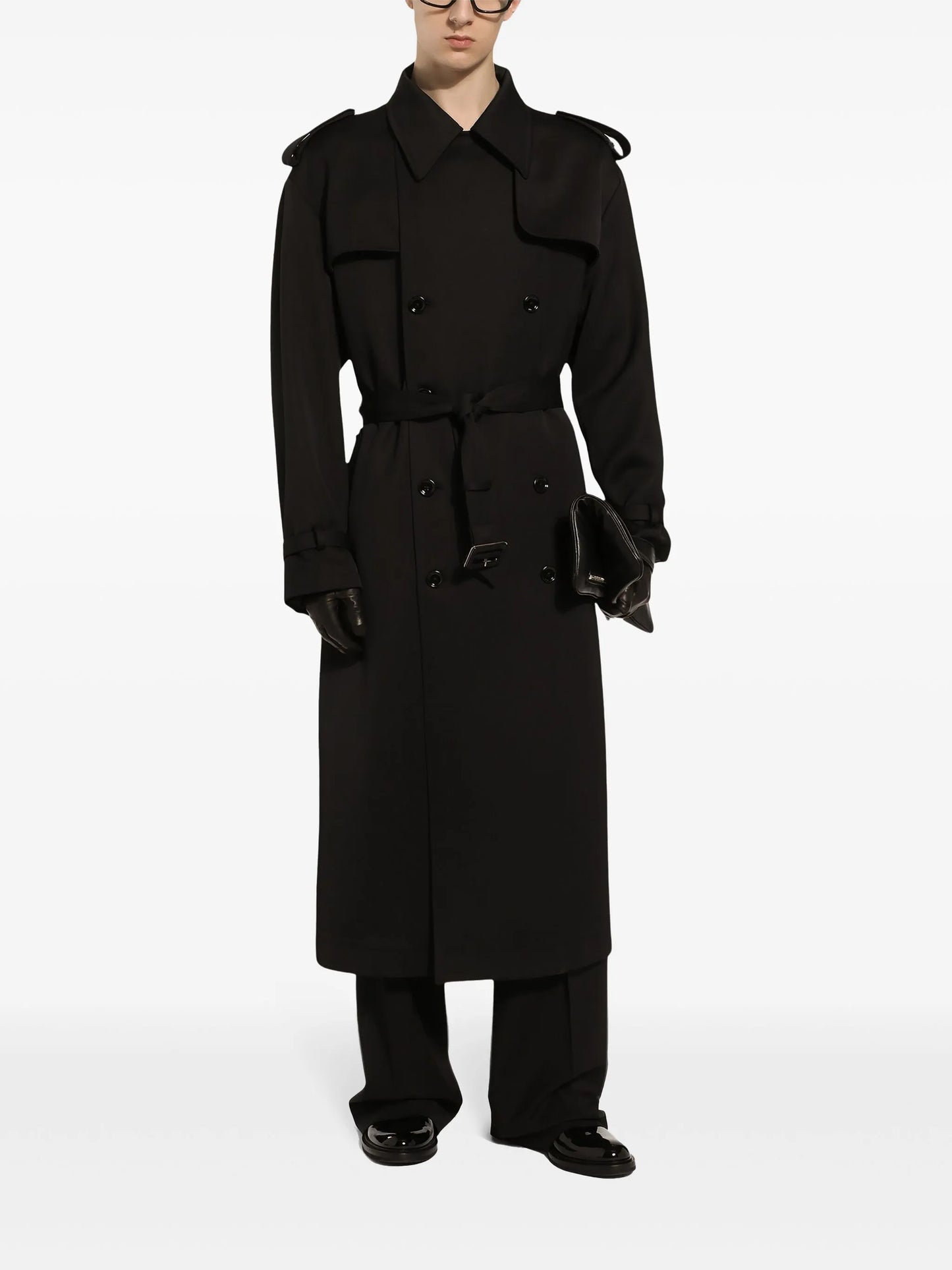 double-breasted trench coat