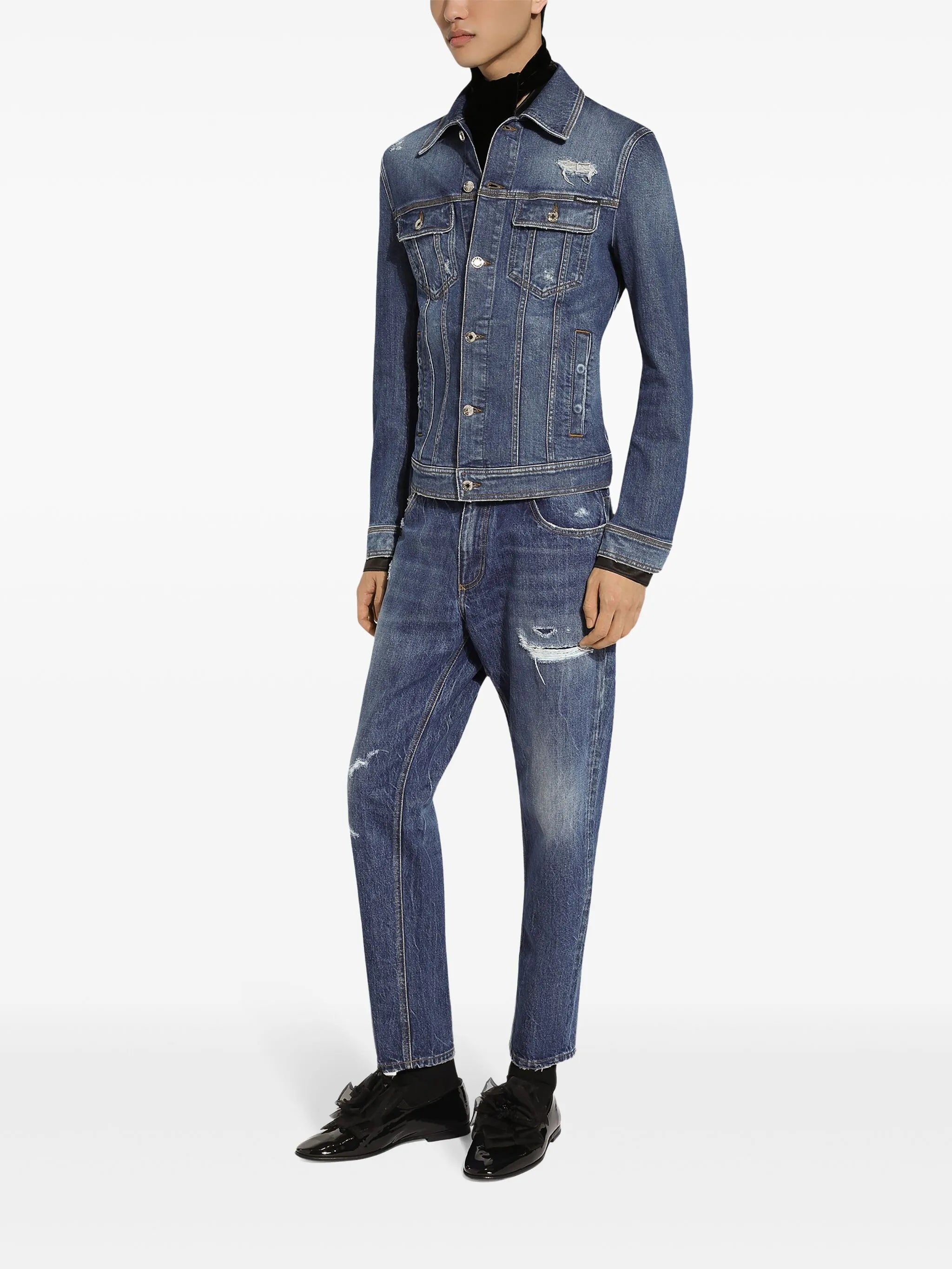 buttoned denim jacket