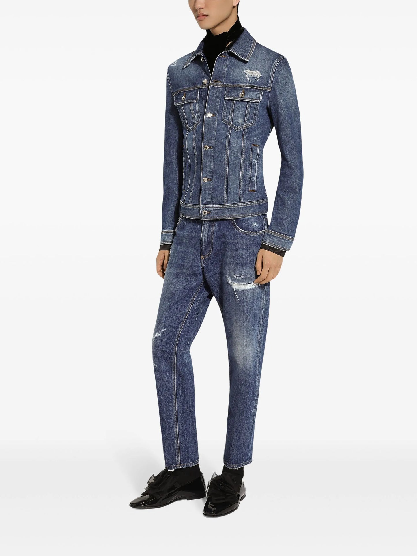 buttoned denim jacket