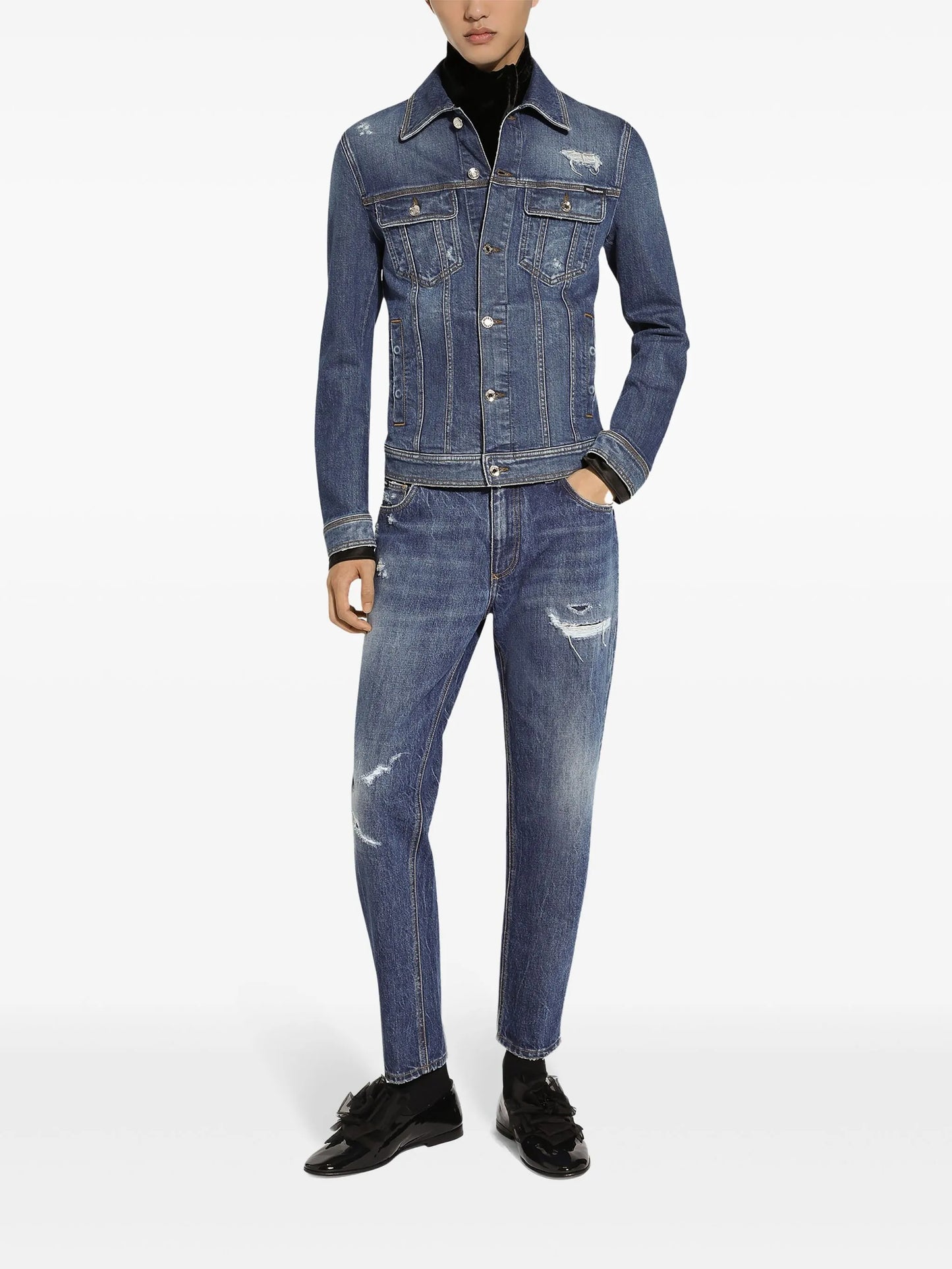 buttoned denim jacket