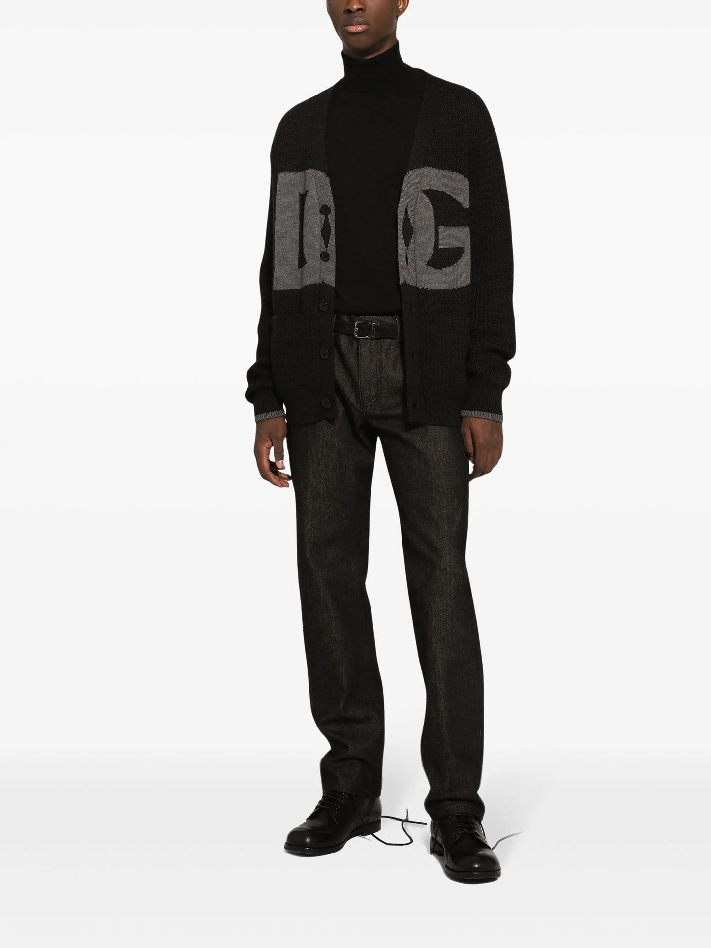 logo-intarsia cardigan