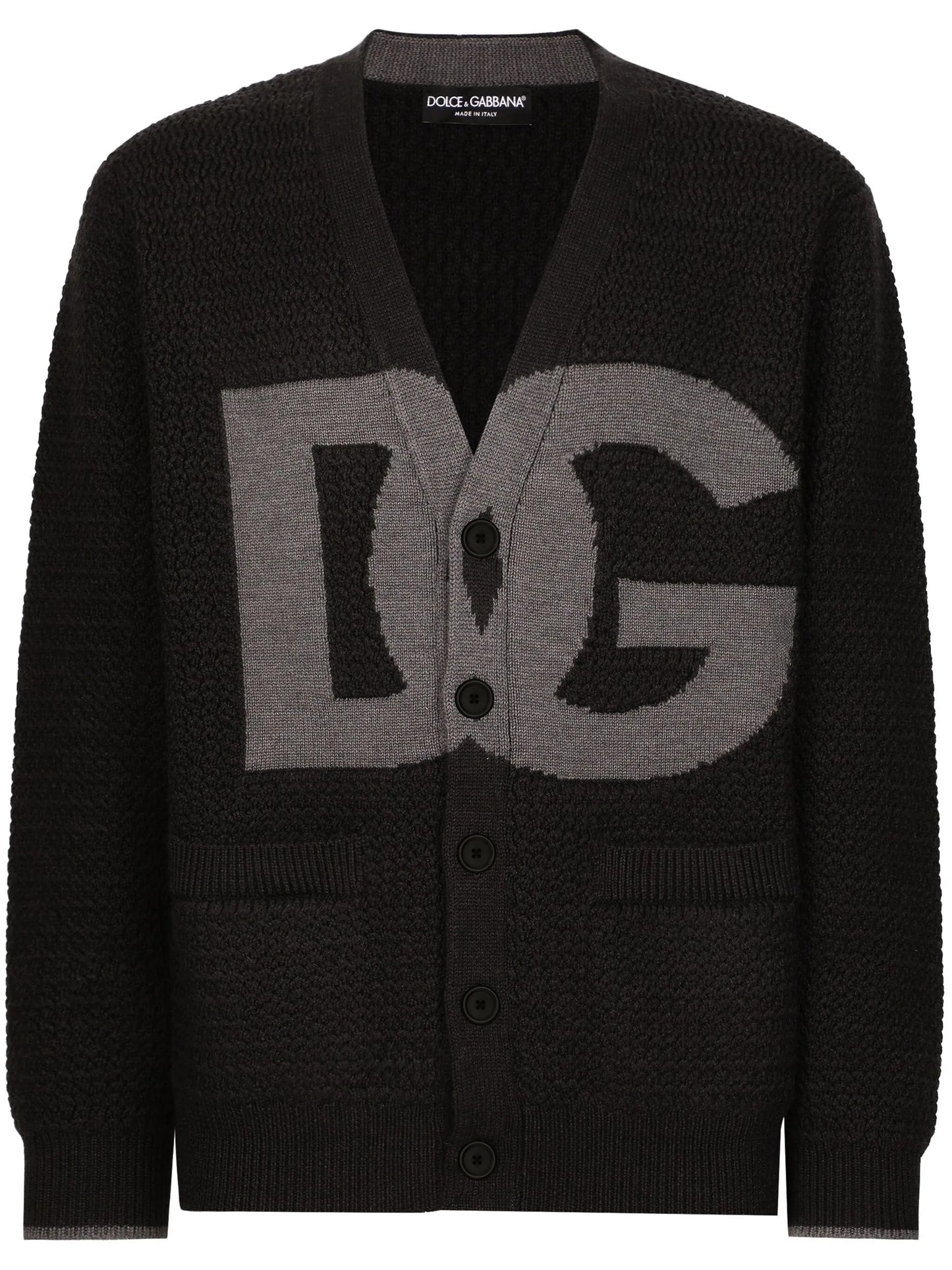 logo-intarsia cardigan