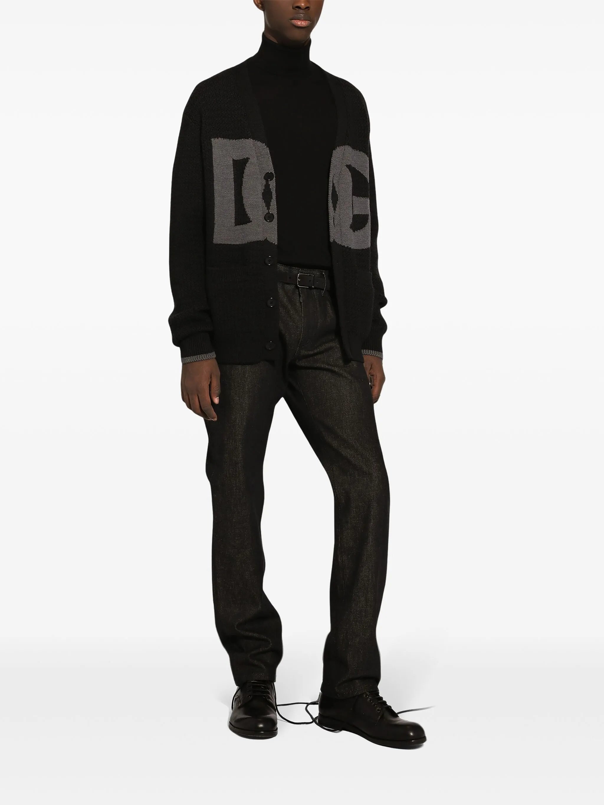 logo-intarsia cardigan