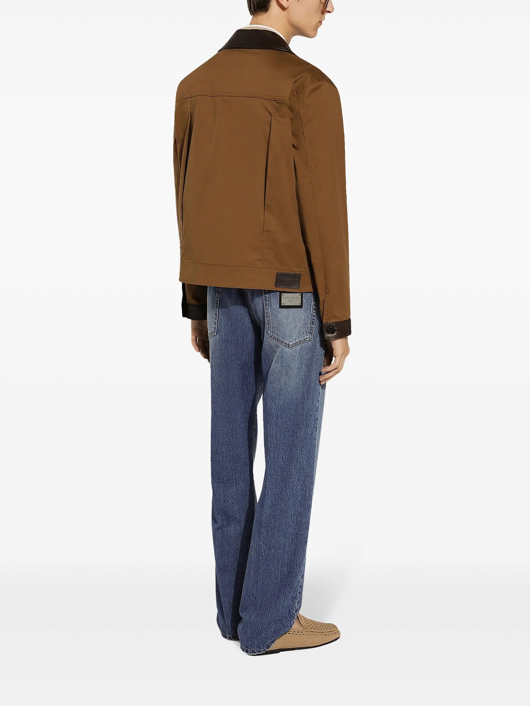 logo-embroidery silk polo shirt