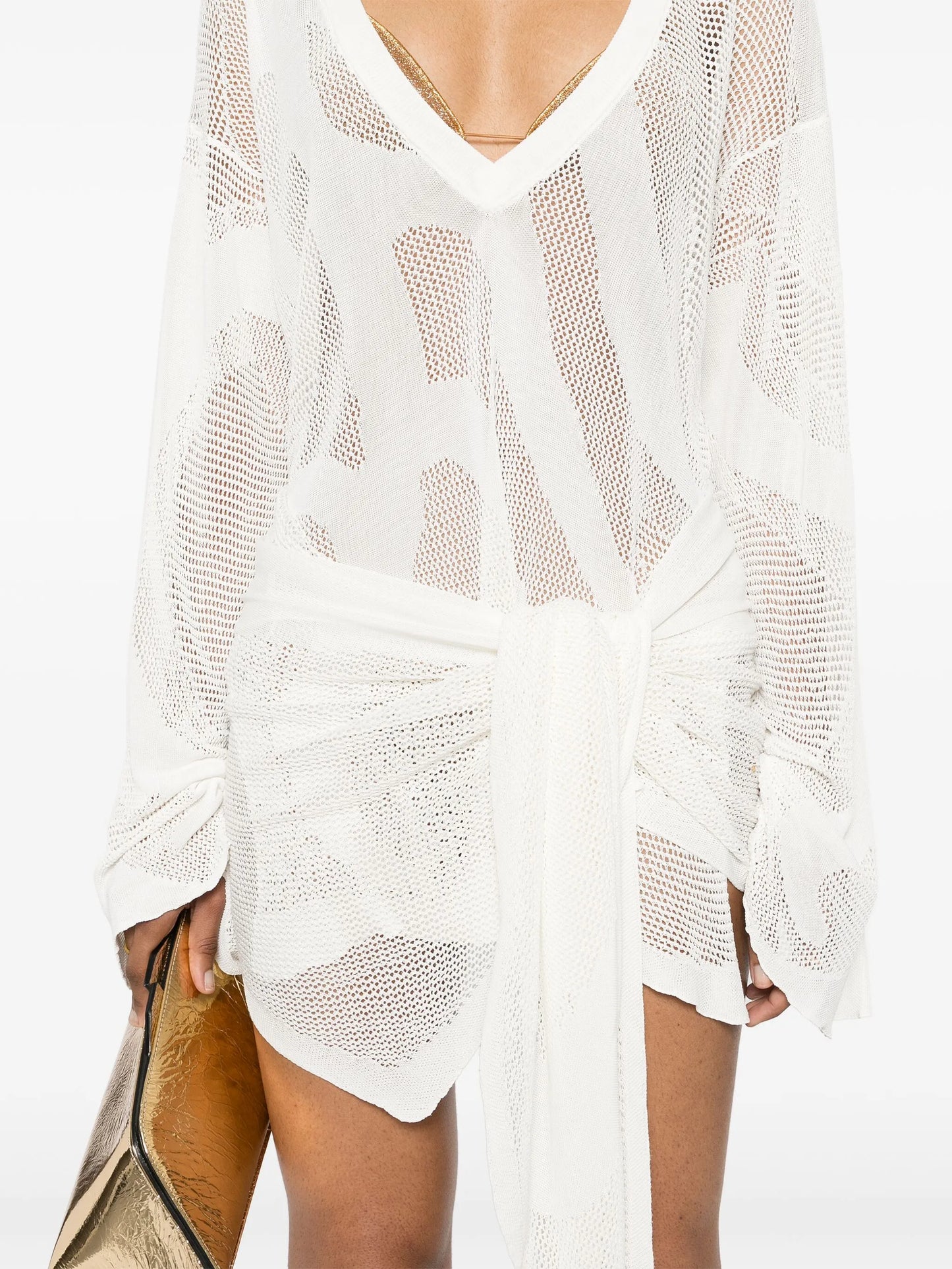 open-knit mini dress
