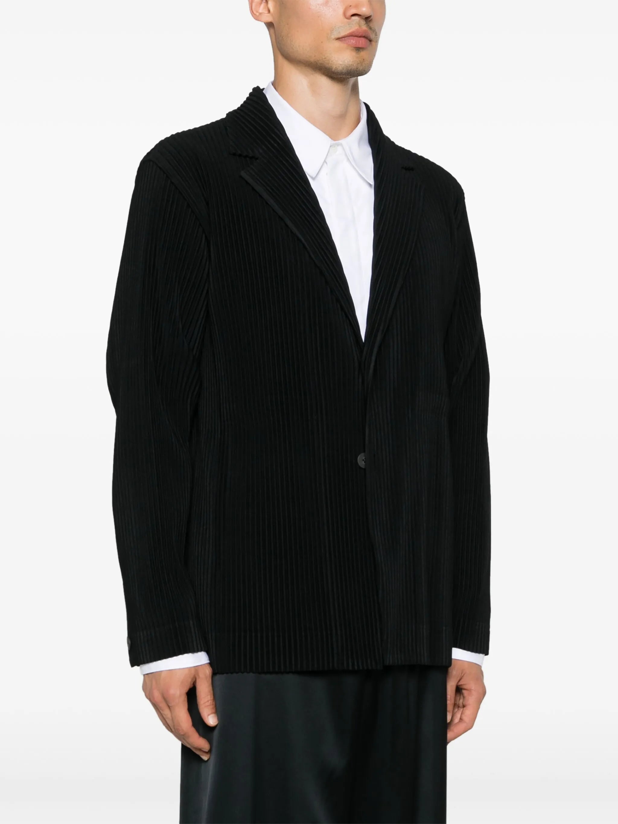 plissé blazer