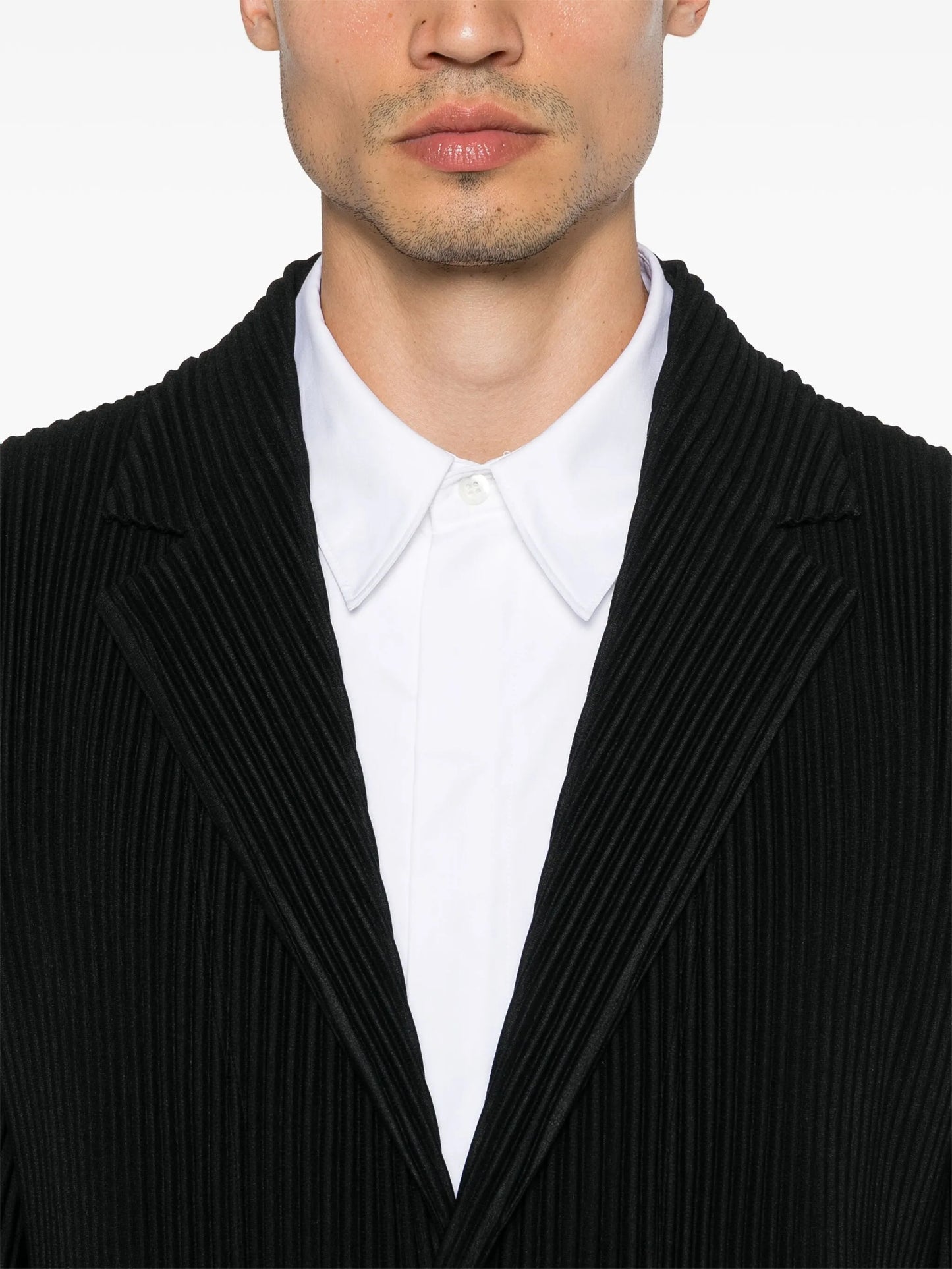 plissé blazer