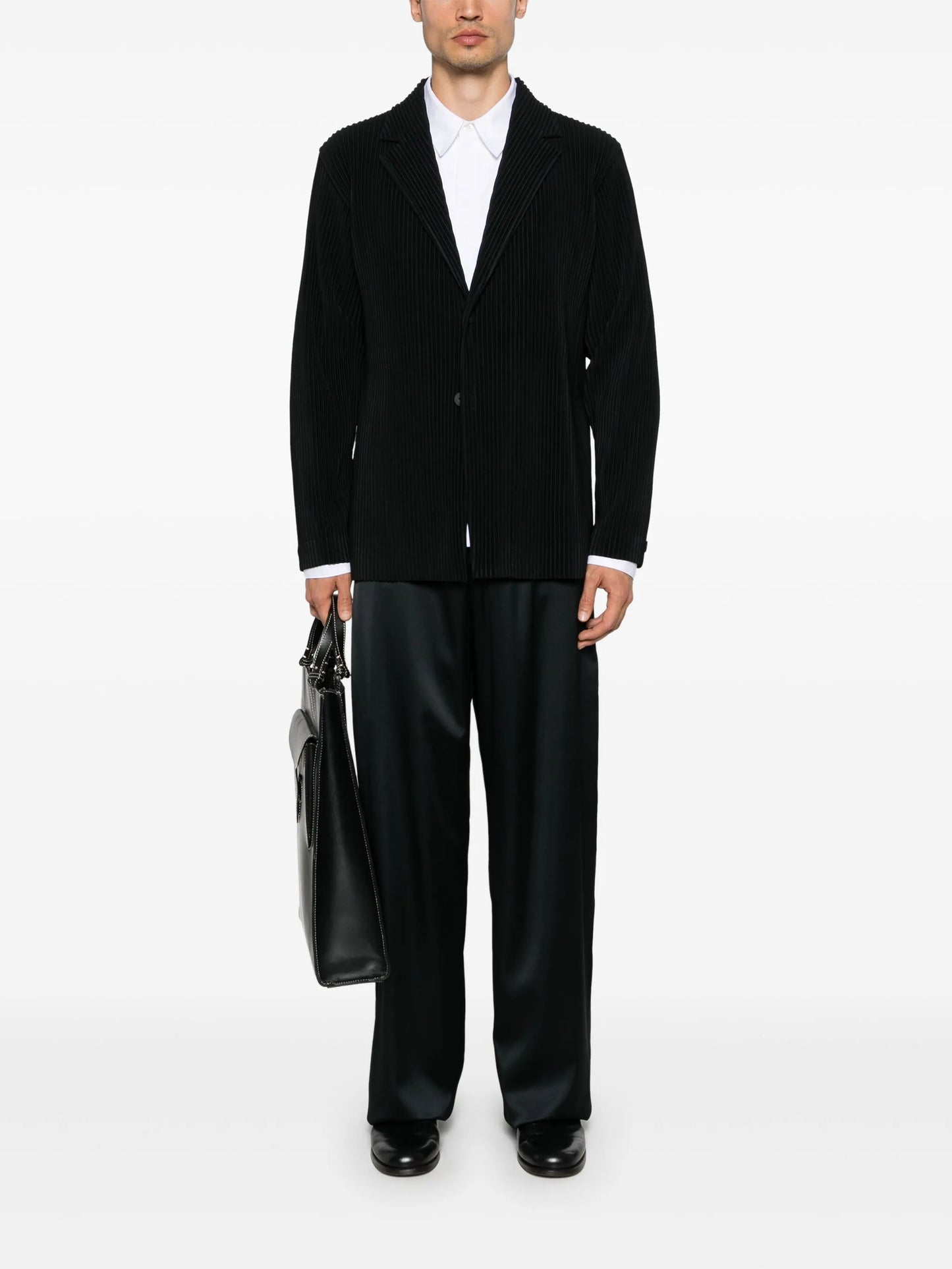 plissé blazer