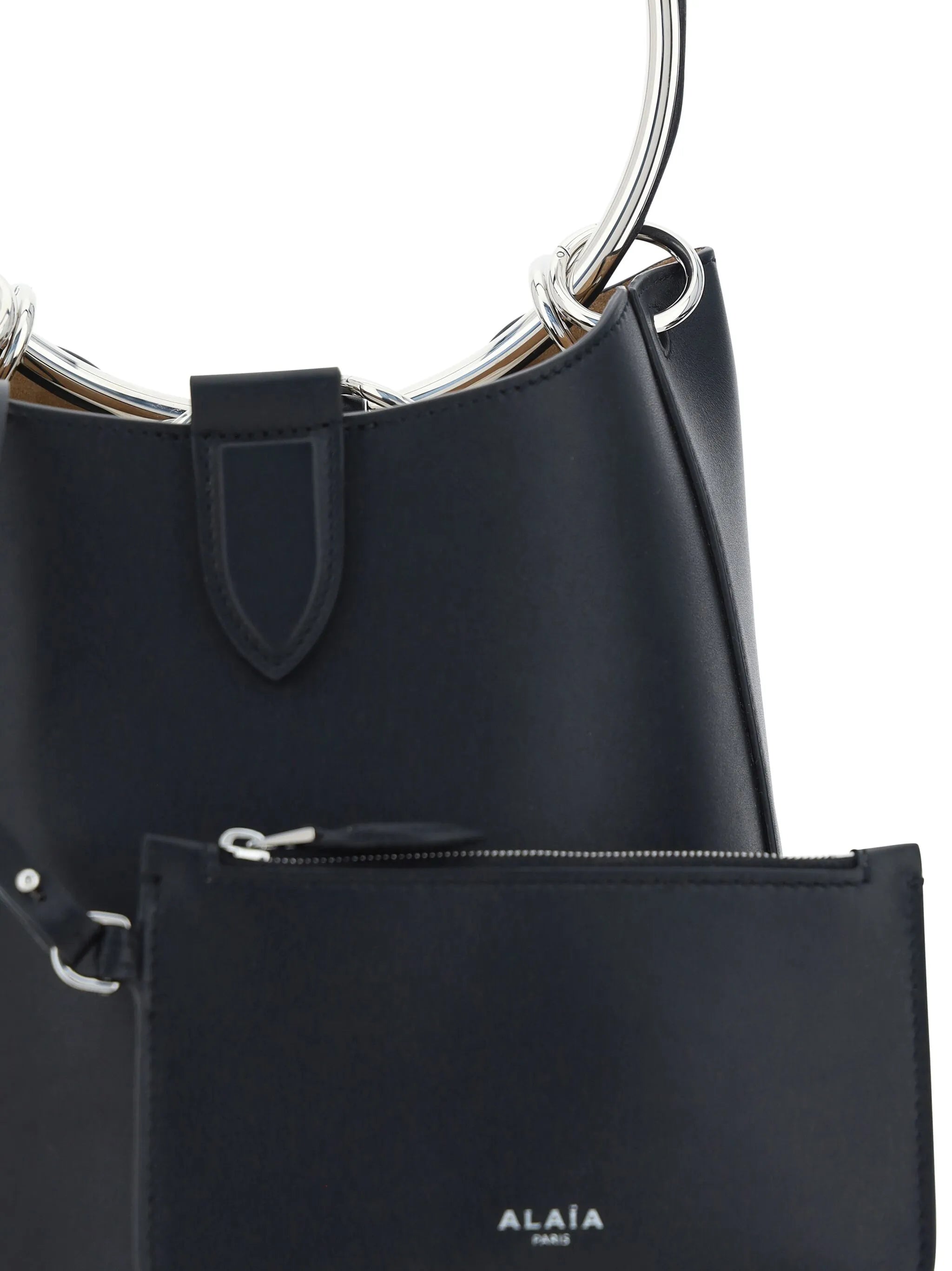 medium Ring leather bucket bag
