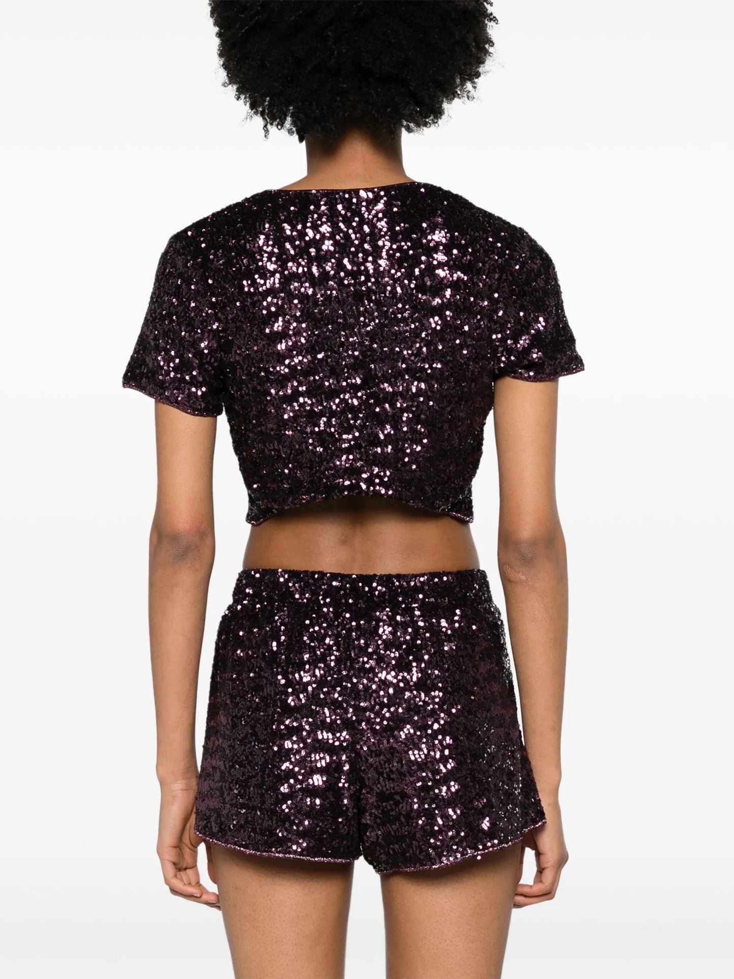 sequinned cropped cardigan