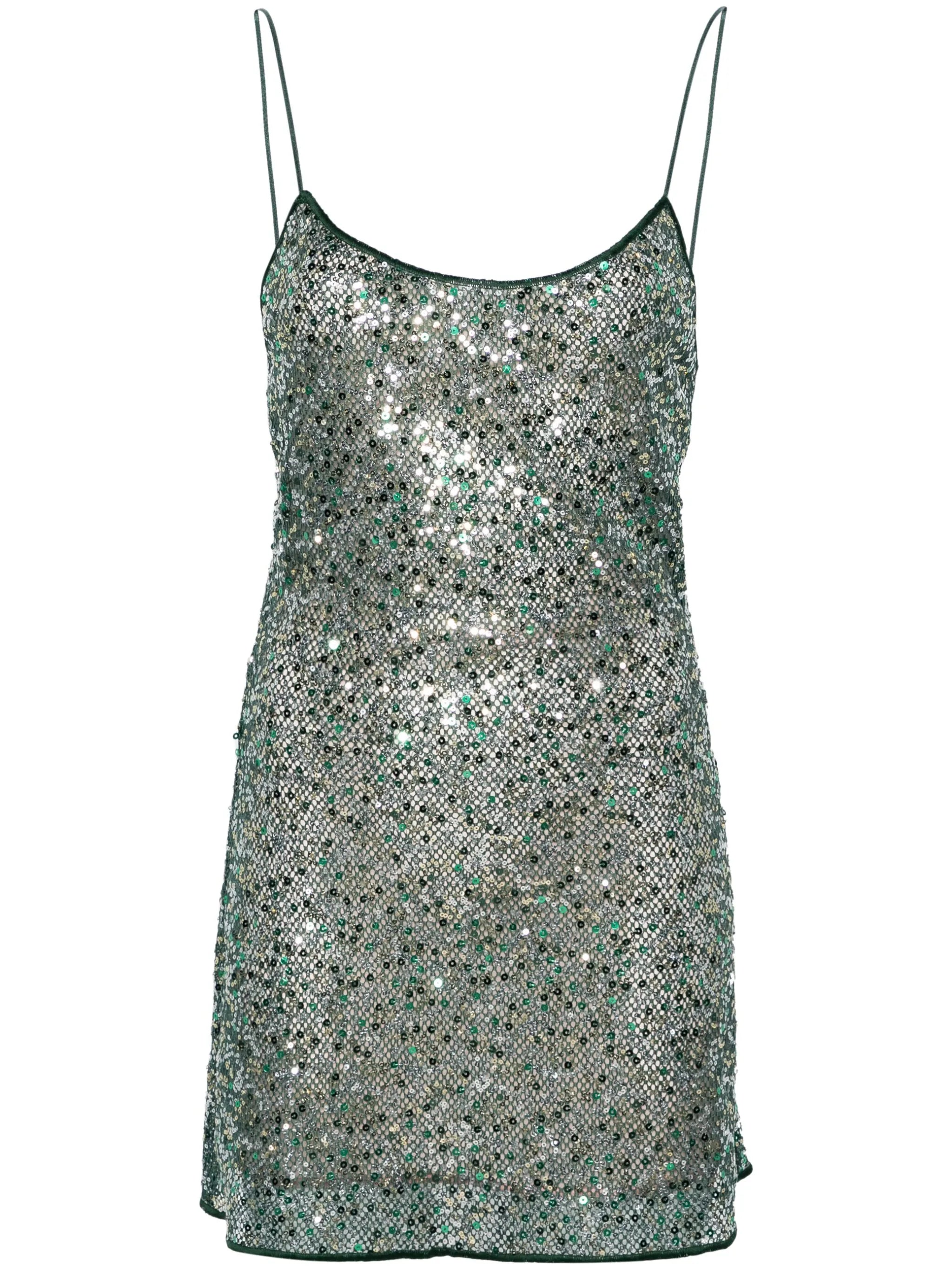 sequined mesh minidress