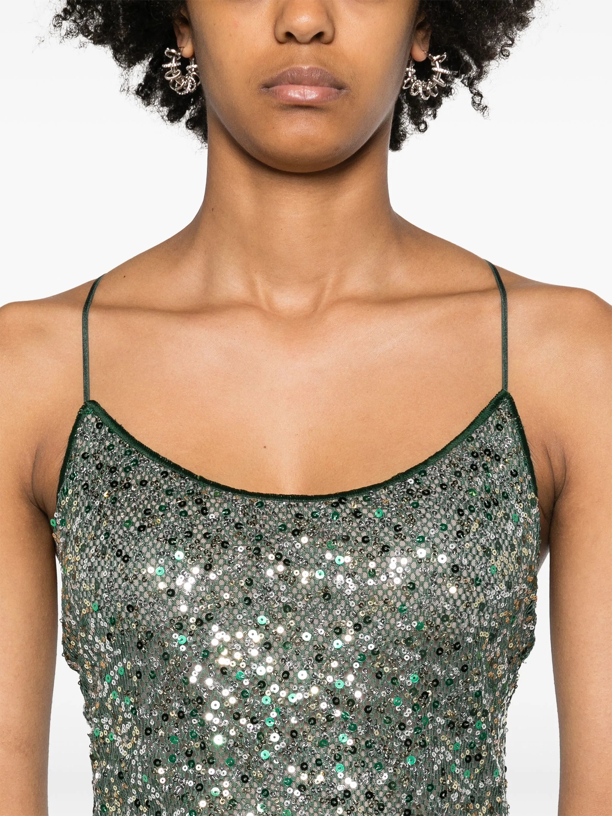 sequined mesh minidress