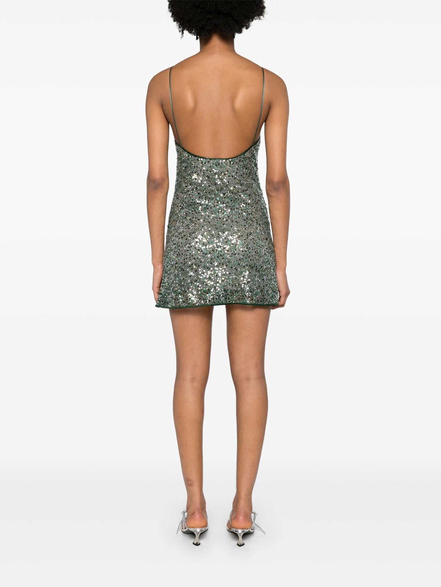 sequined mesh minidress