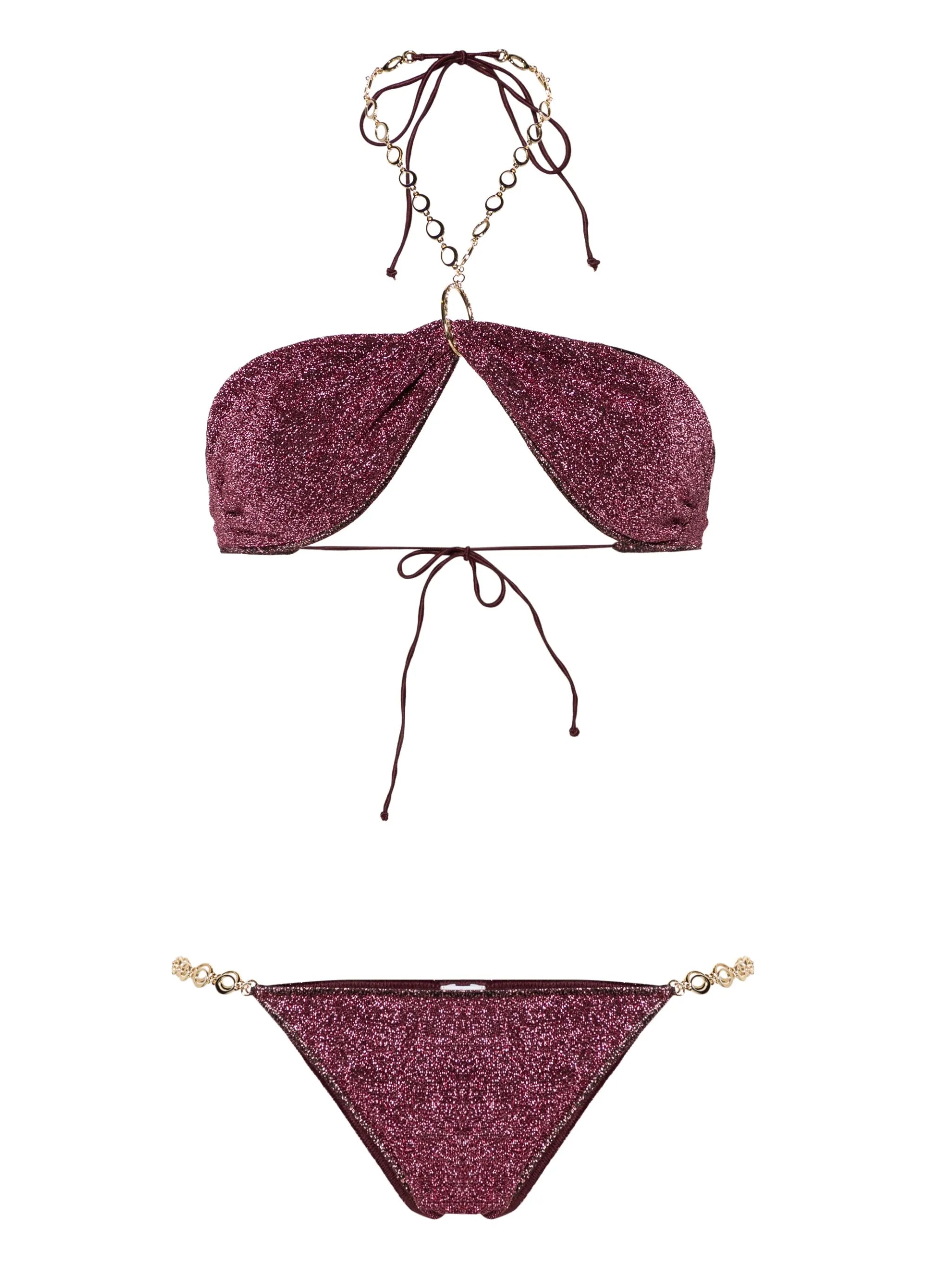 Lumière O Chain lurex bikini
