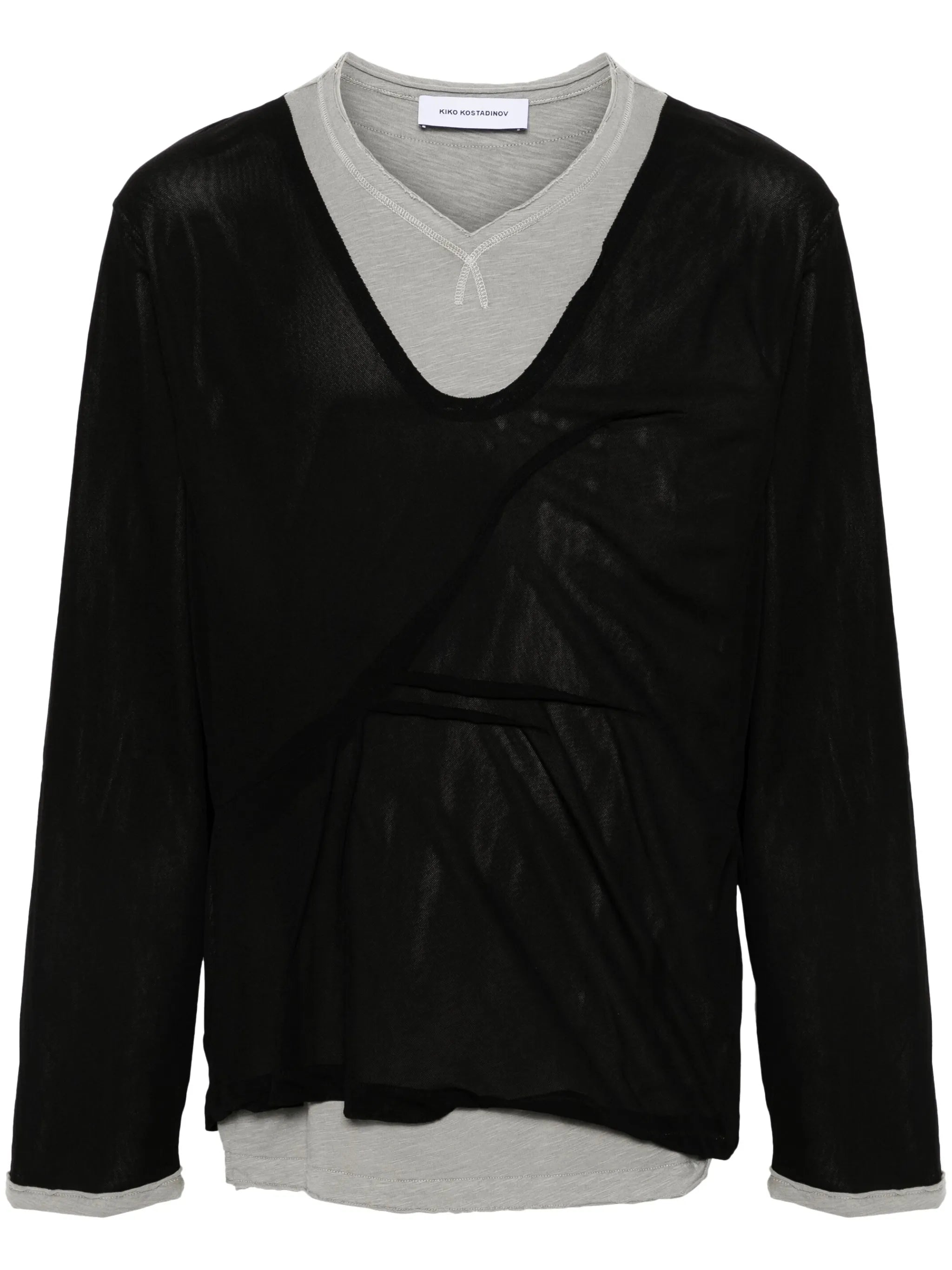mesh long-sleeve sweater