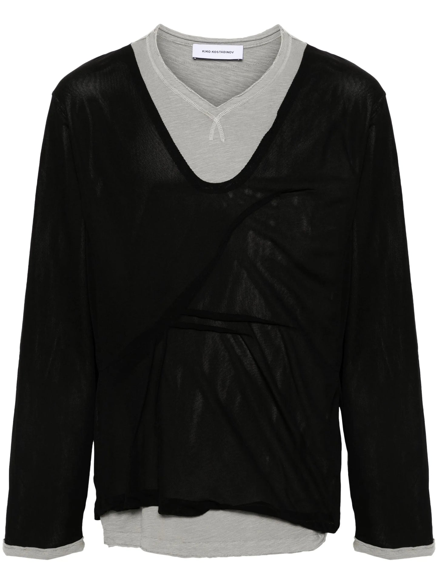 mesh long-sleeve sweater