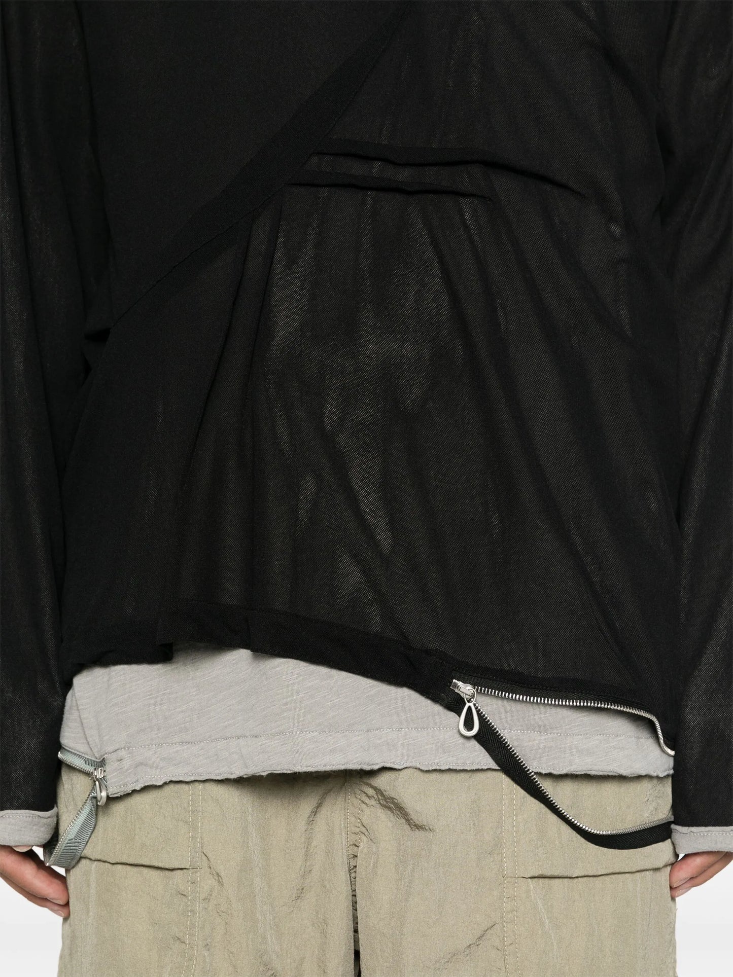 mesh long-sleeve sweater