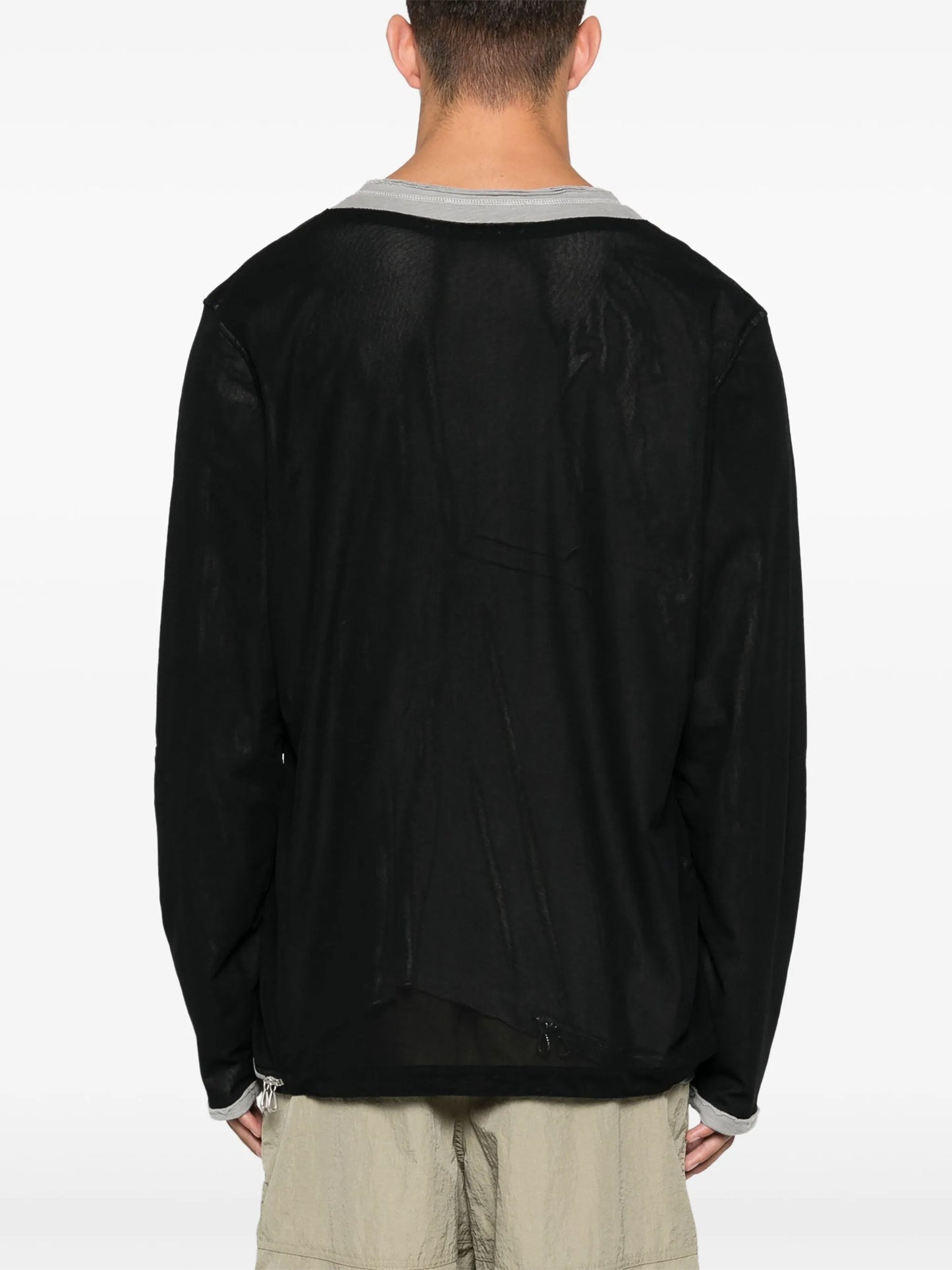 mesh long-sleeve sweater
