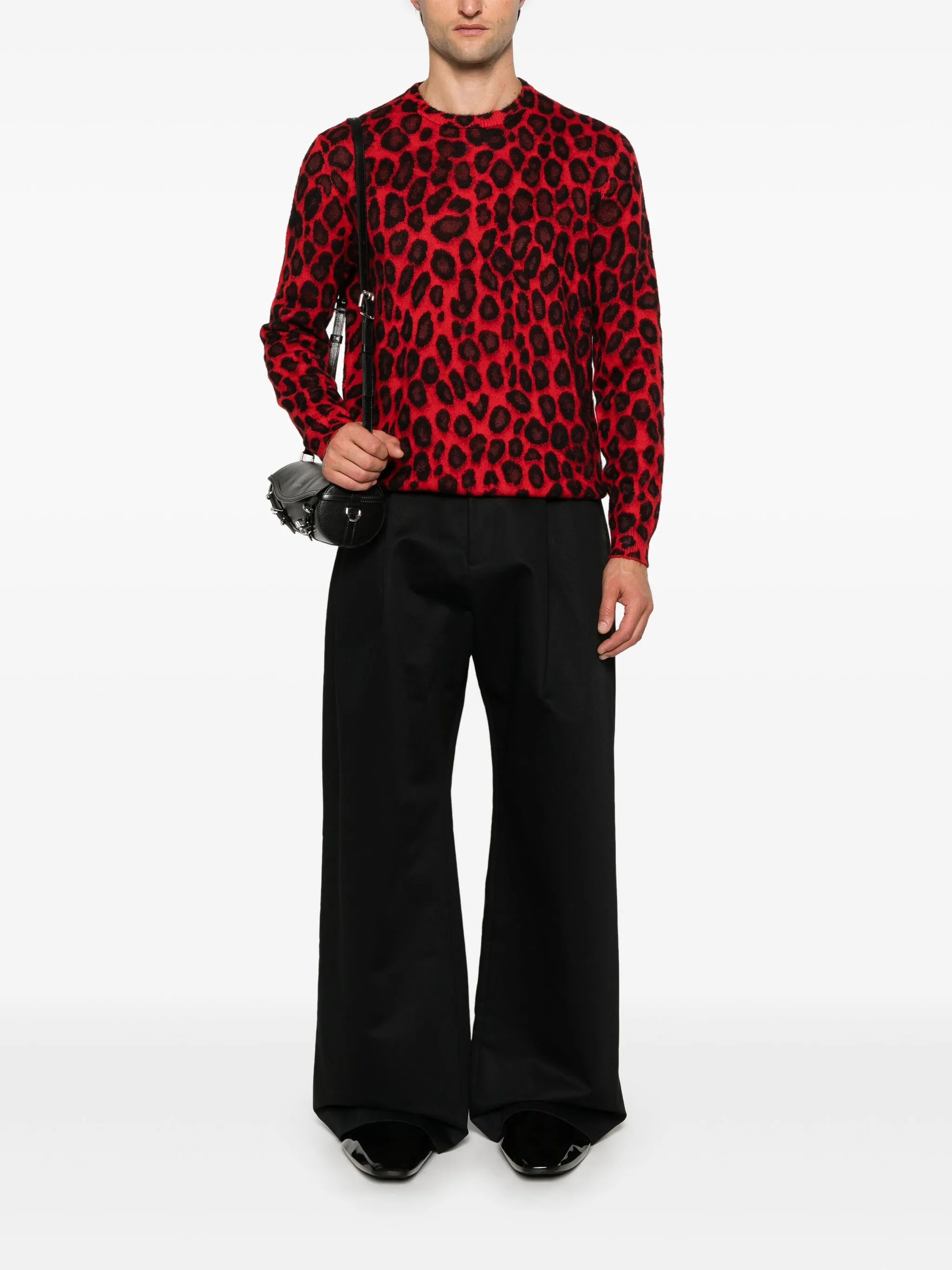 leopard jacquard sweater