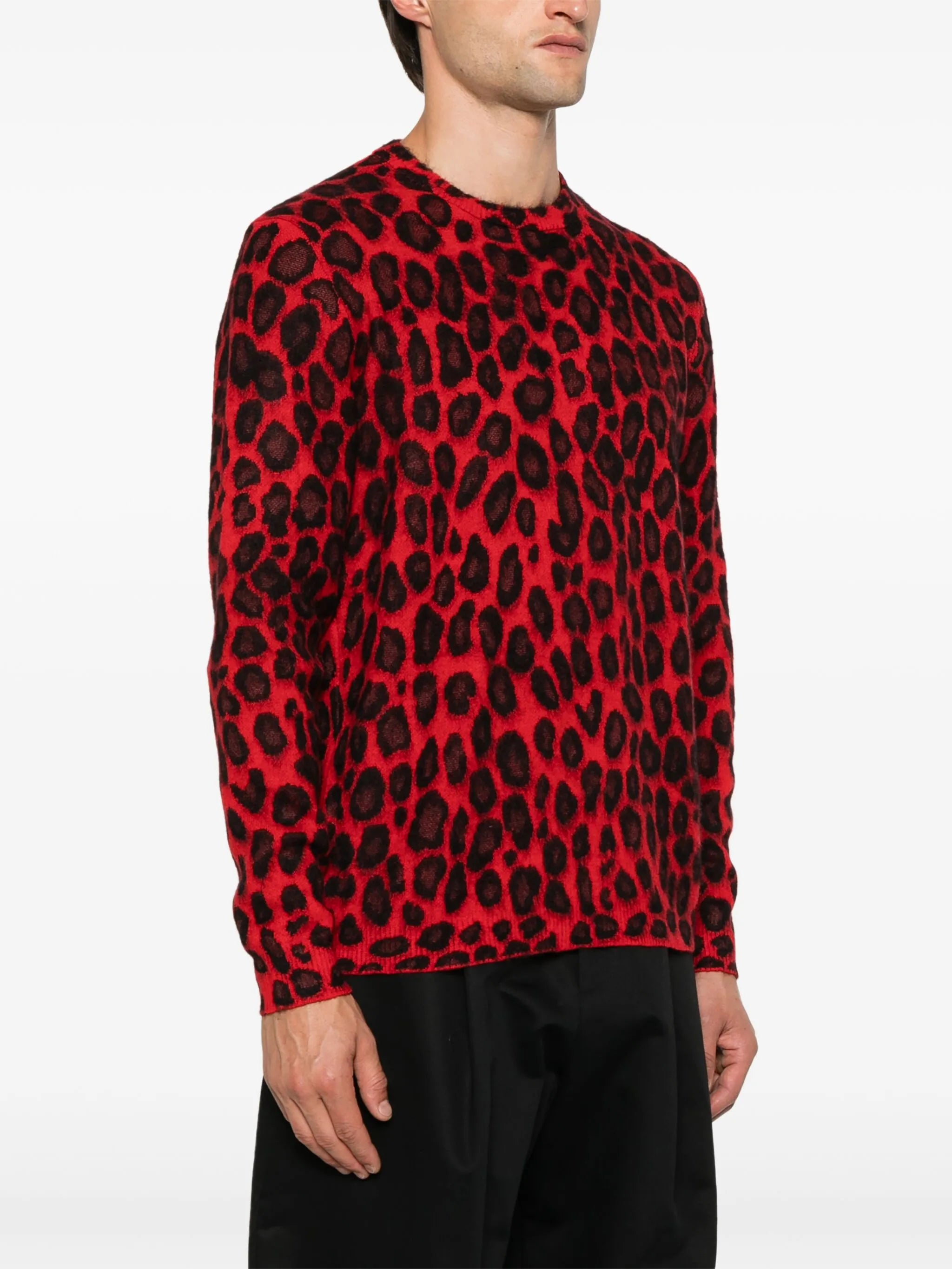 leopard jacquard sweater