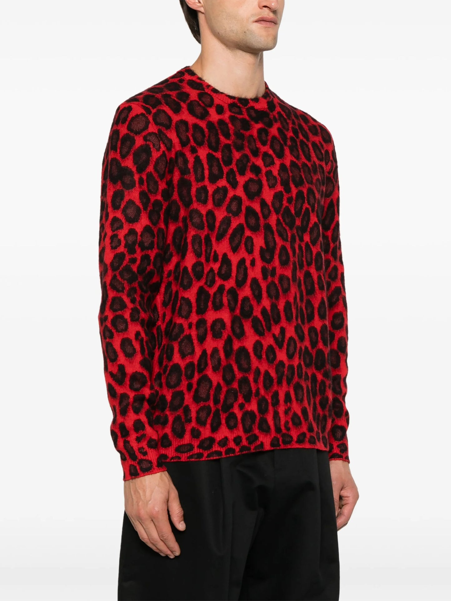leopard jacquard sweater
