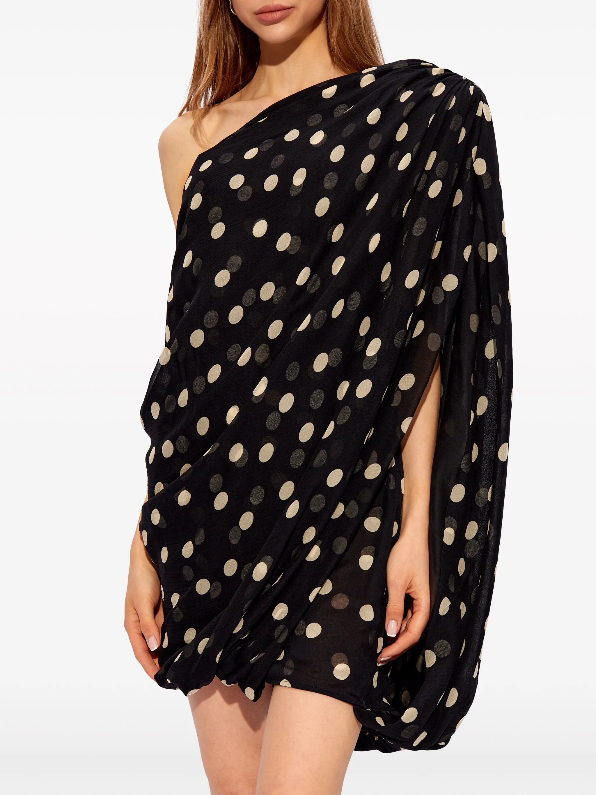 polka dot-print silk minidress