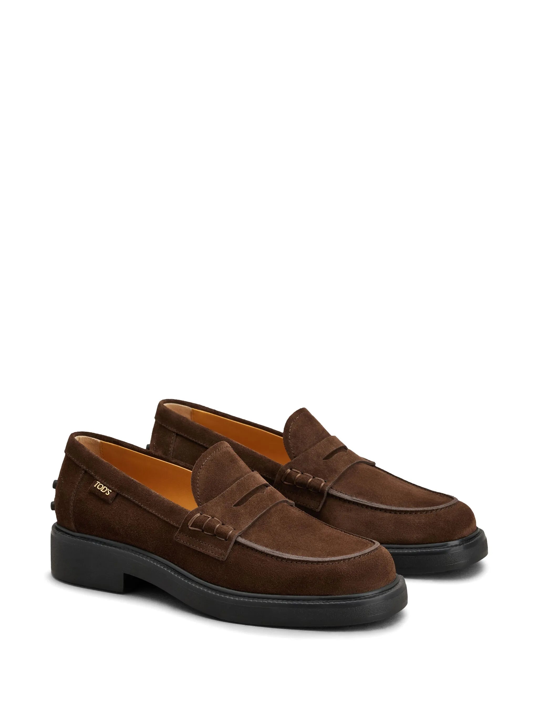 penny-slot suede loafers