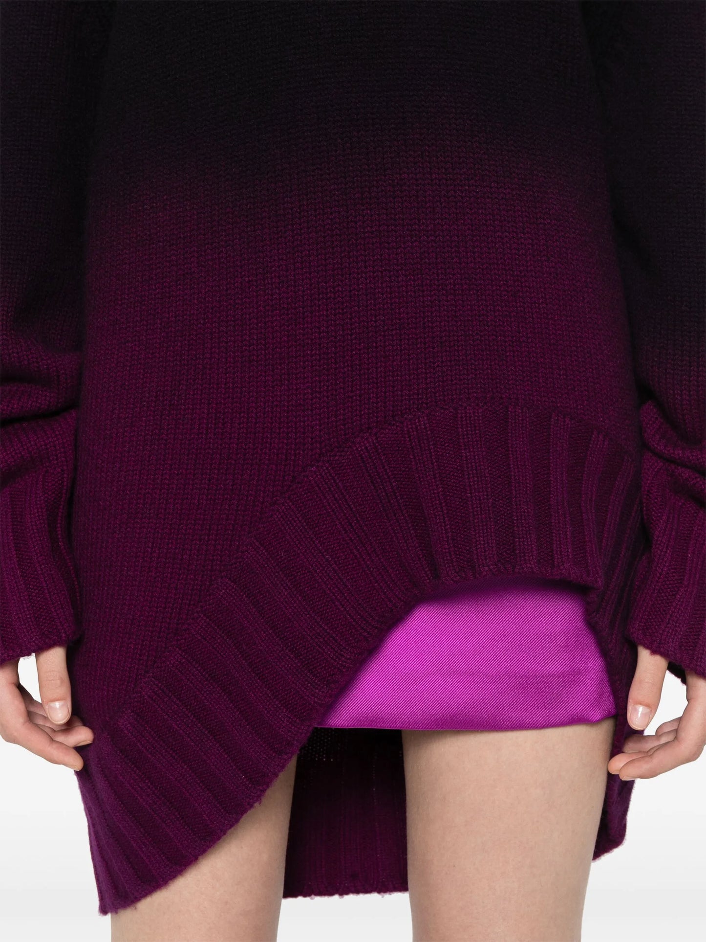 ombré-effect long-length jumper