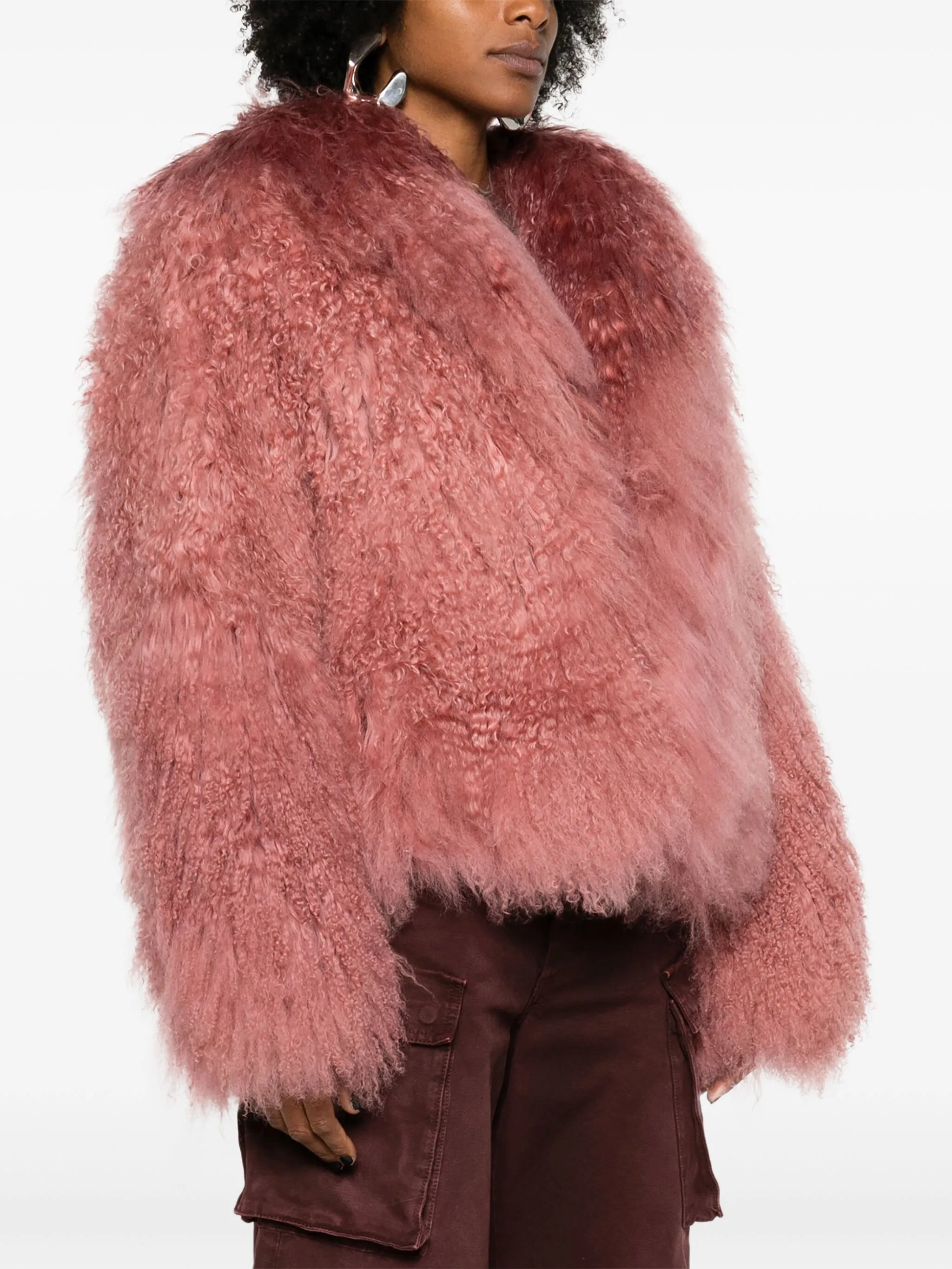 brushed shearling jacket
