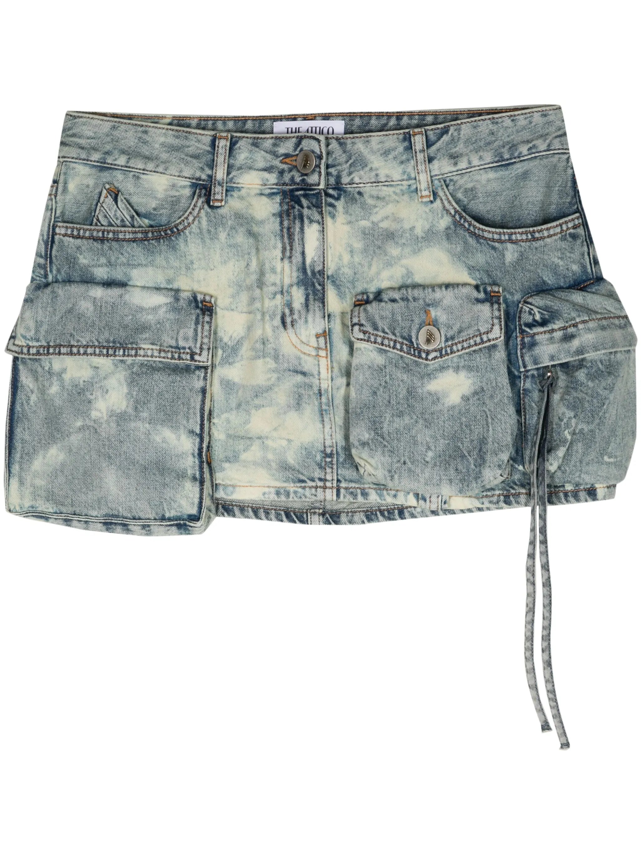 Fay bleach-wash mini skirt