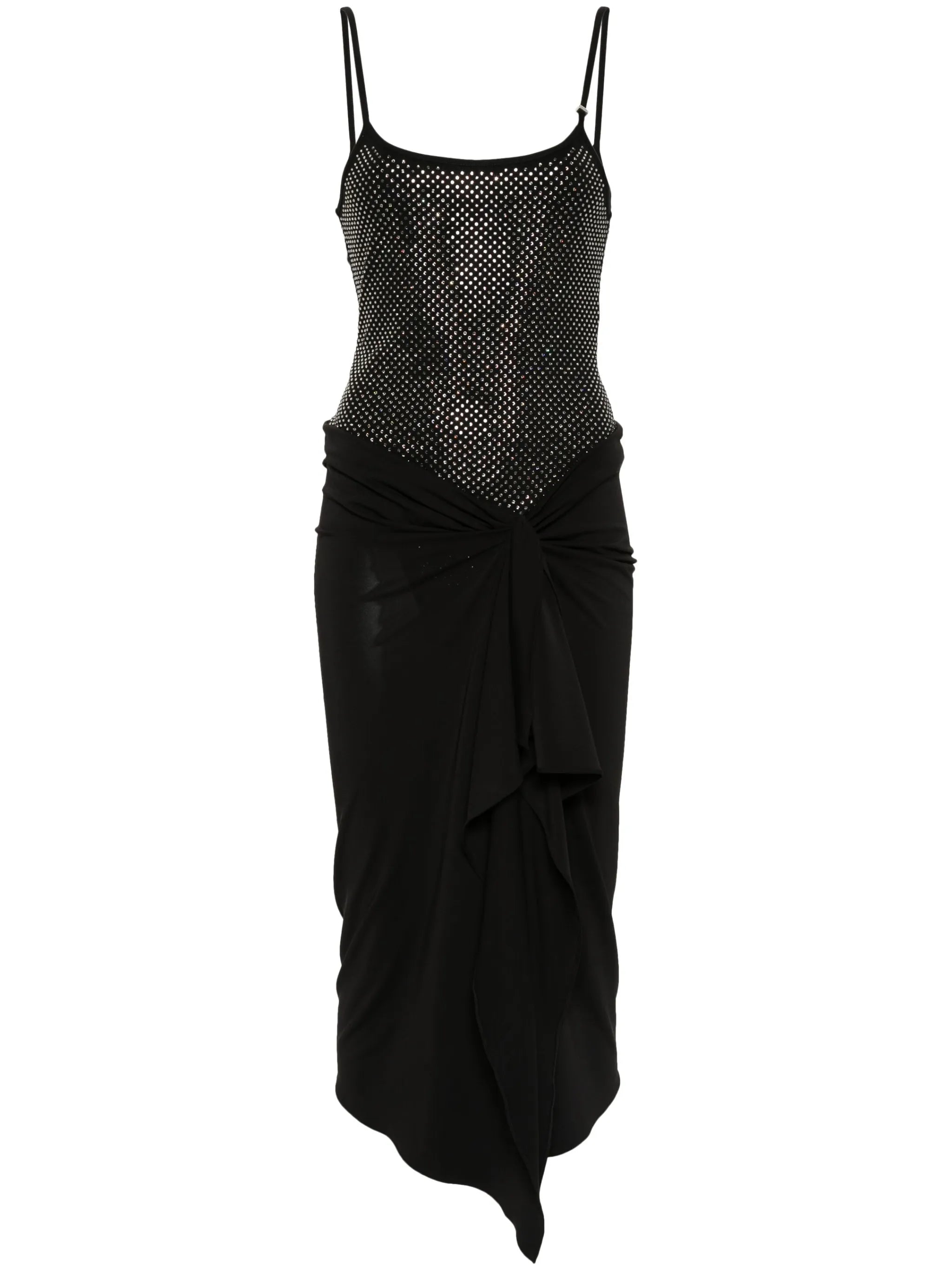 rhinestone-embellished midi dress