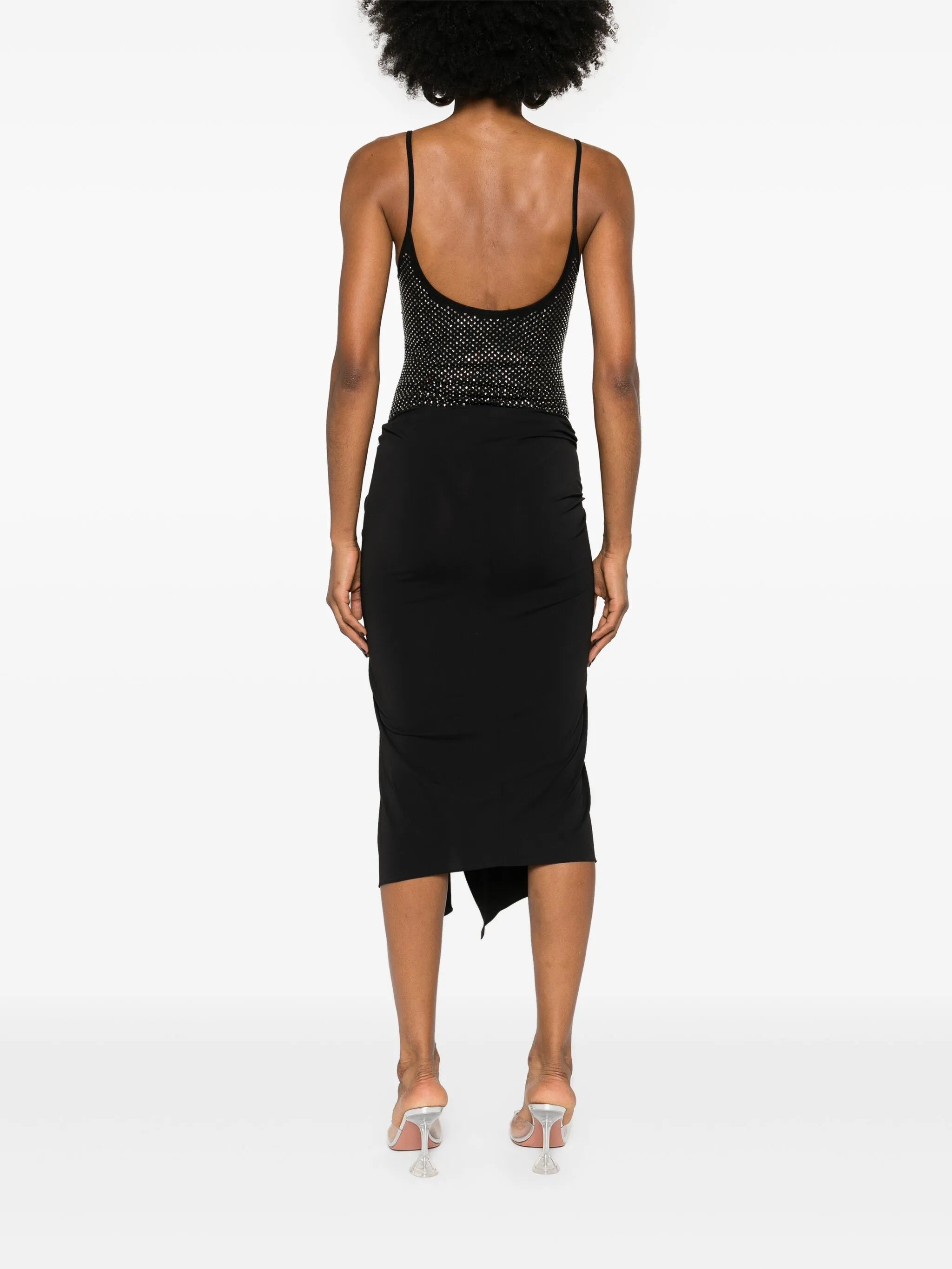 rhinestone-embellished midi dress