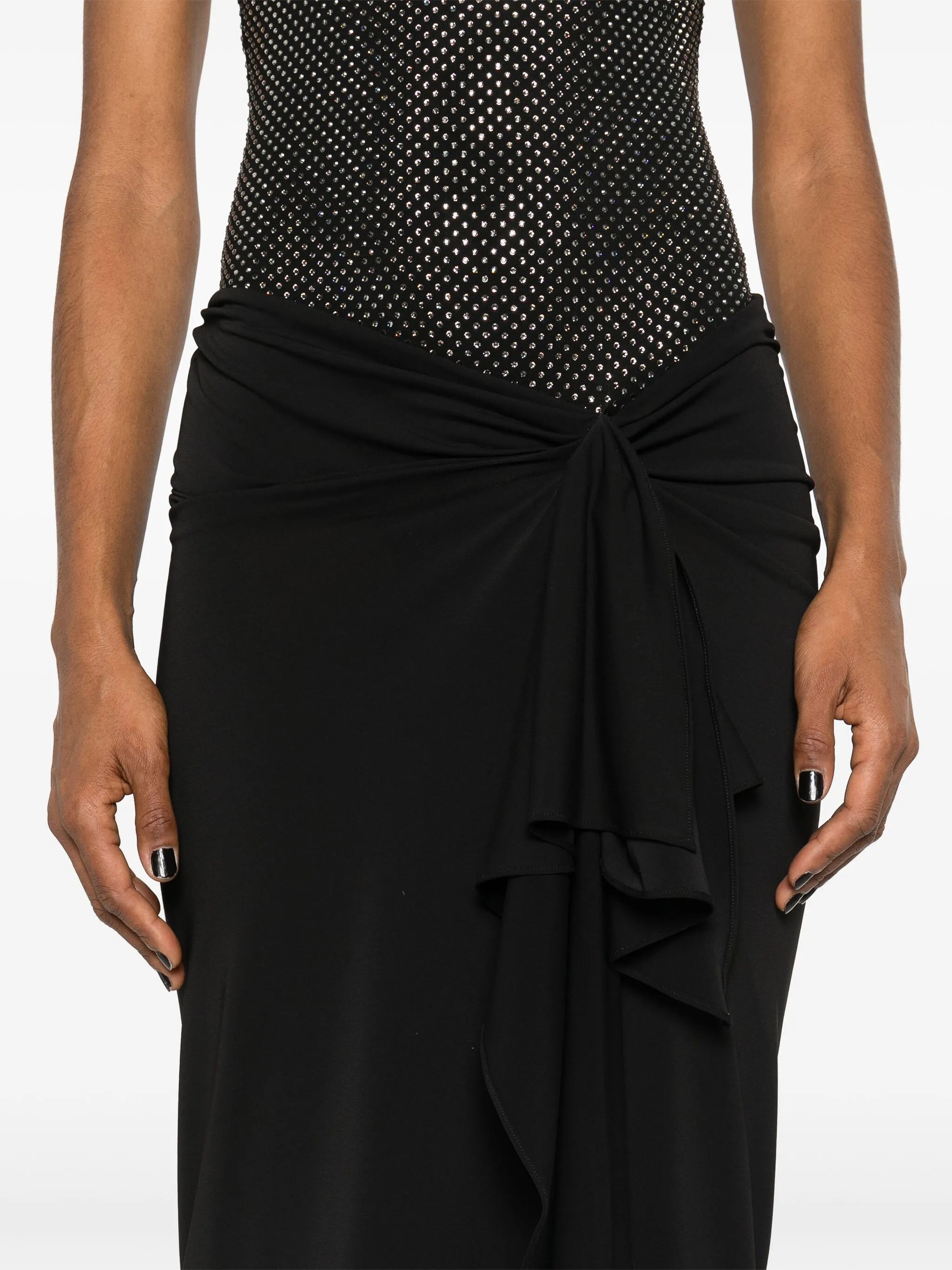 rhinestone-embellished midi dress