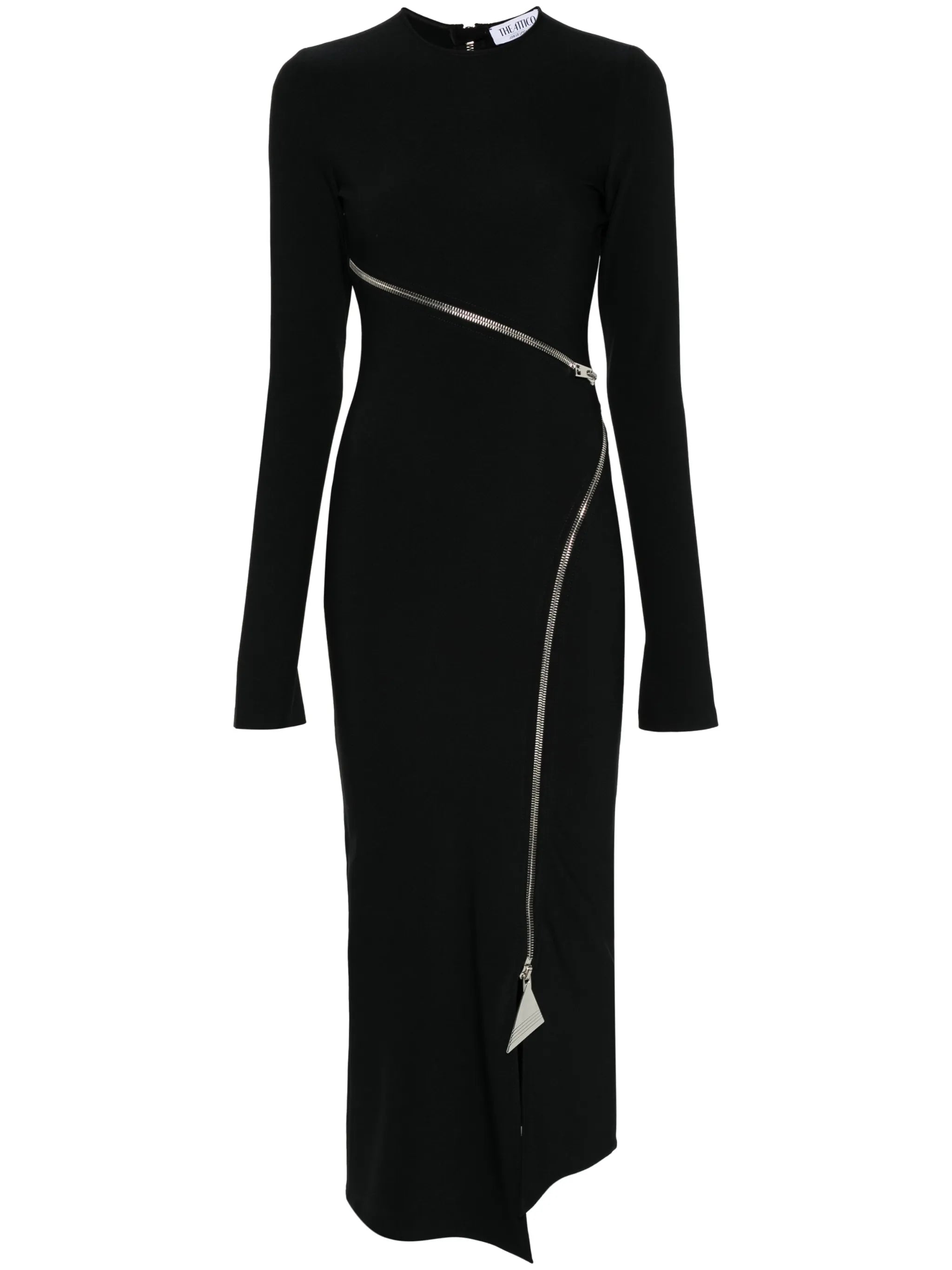 zip-detail midi dress