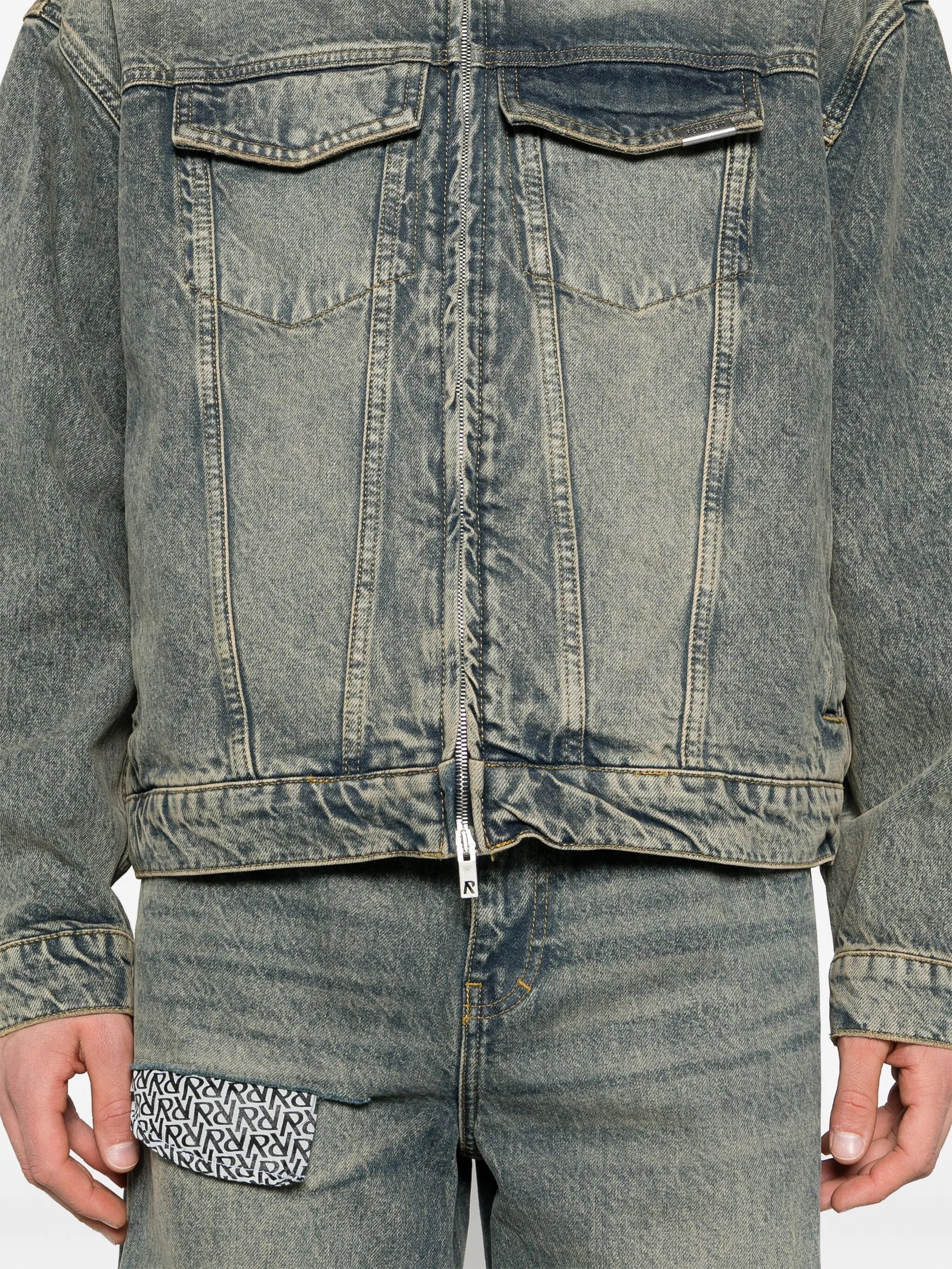 R4 washed-denim jacket