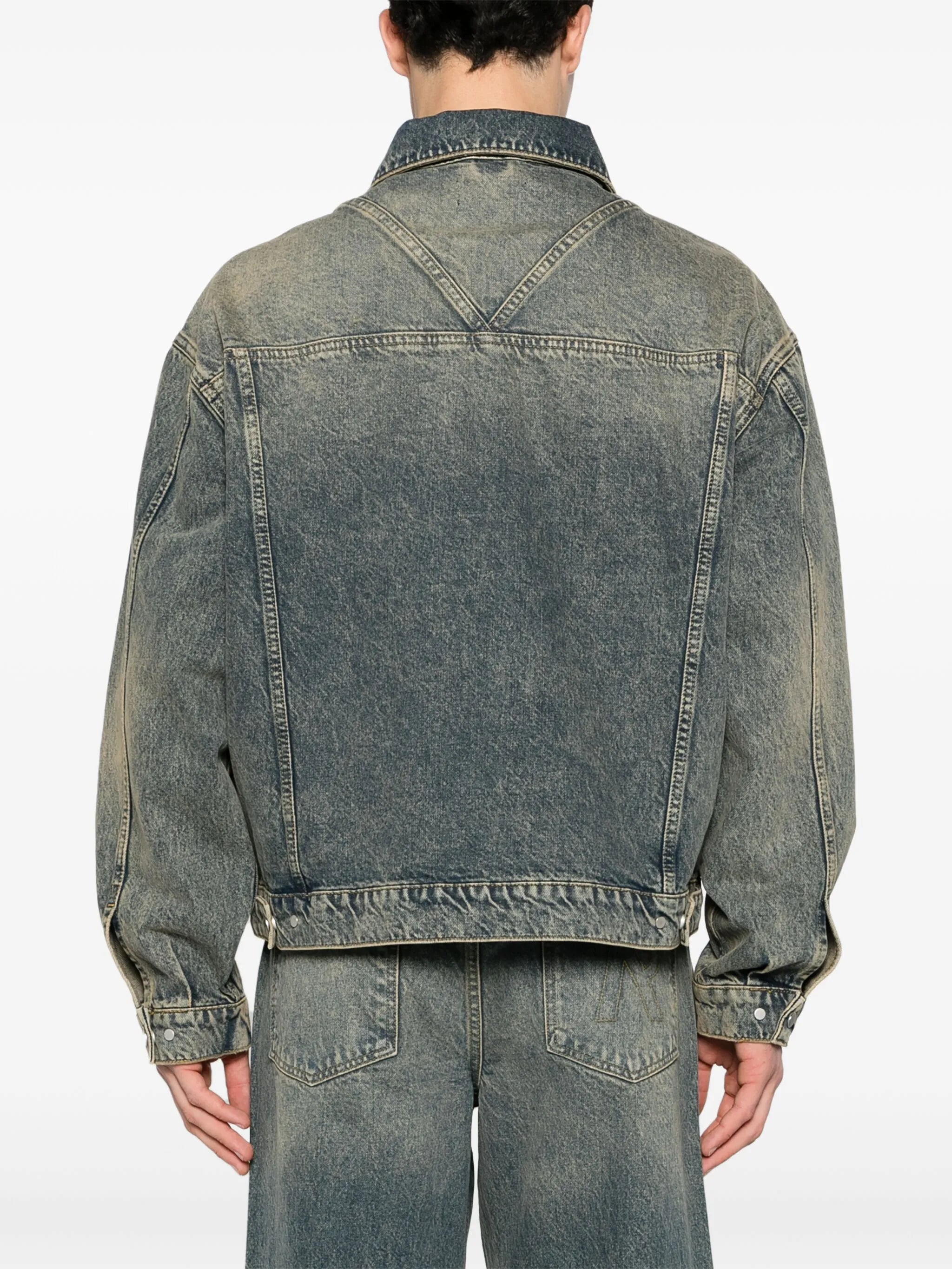 R4 washed-denim jacket