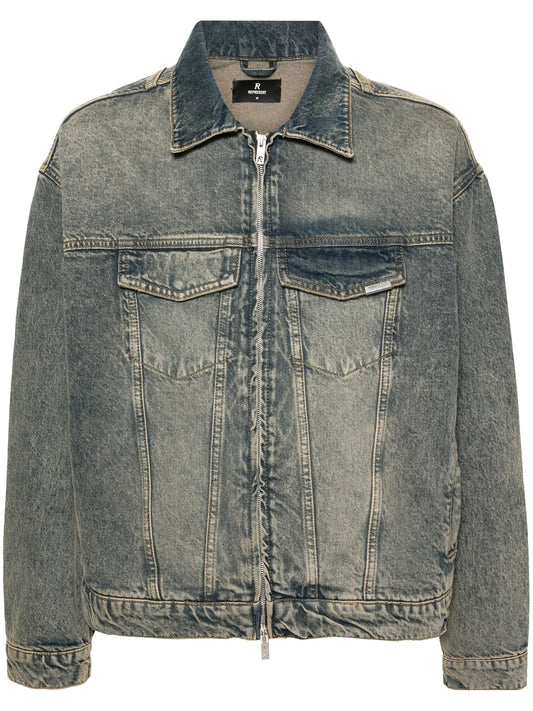 R4 washed-denim jacket
