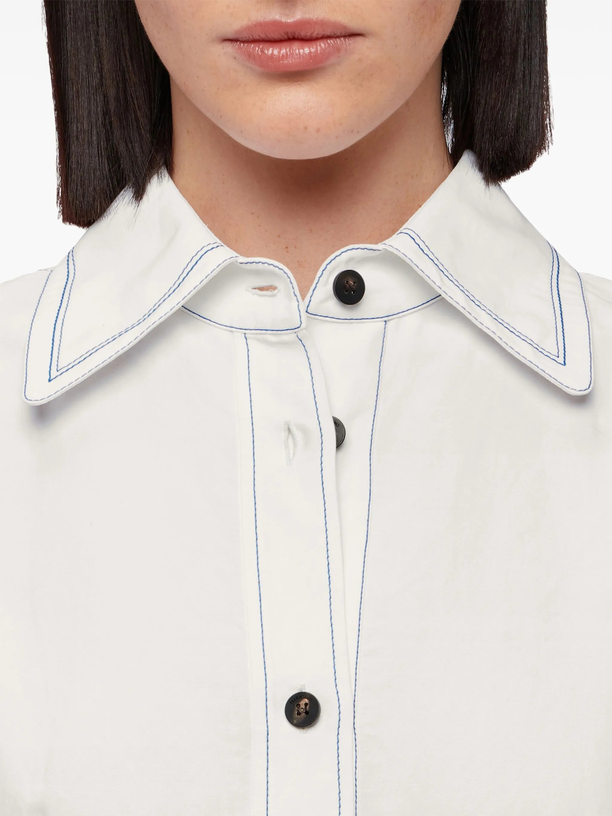 satin-inlay shirtdress