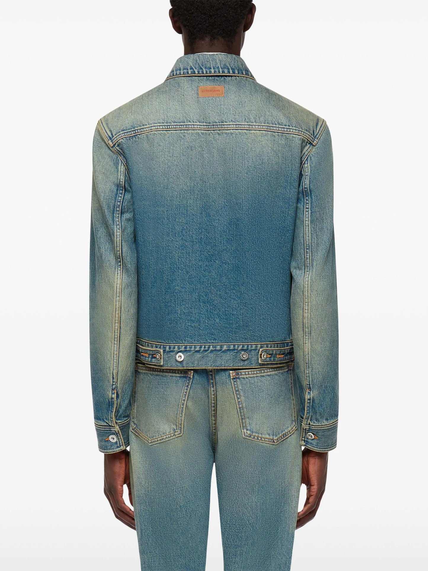 logo-engraved cotton jacket