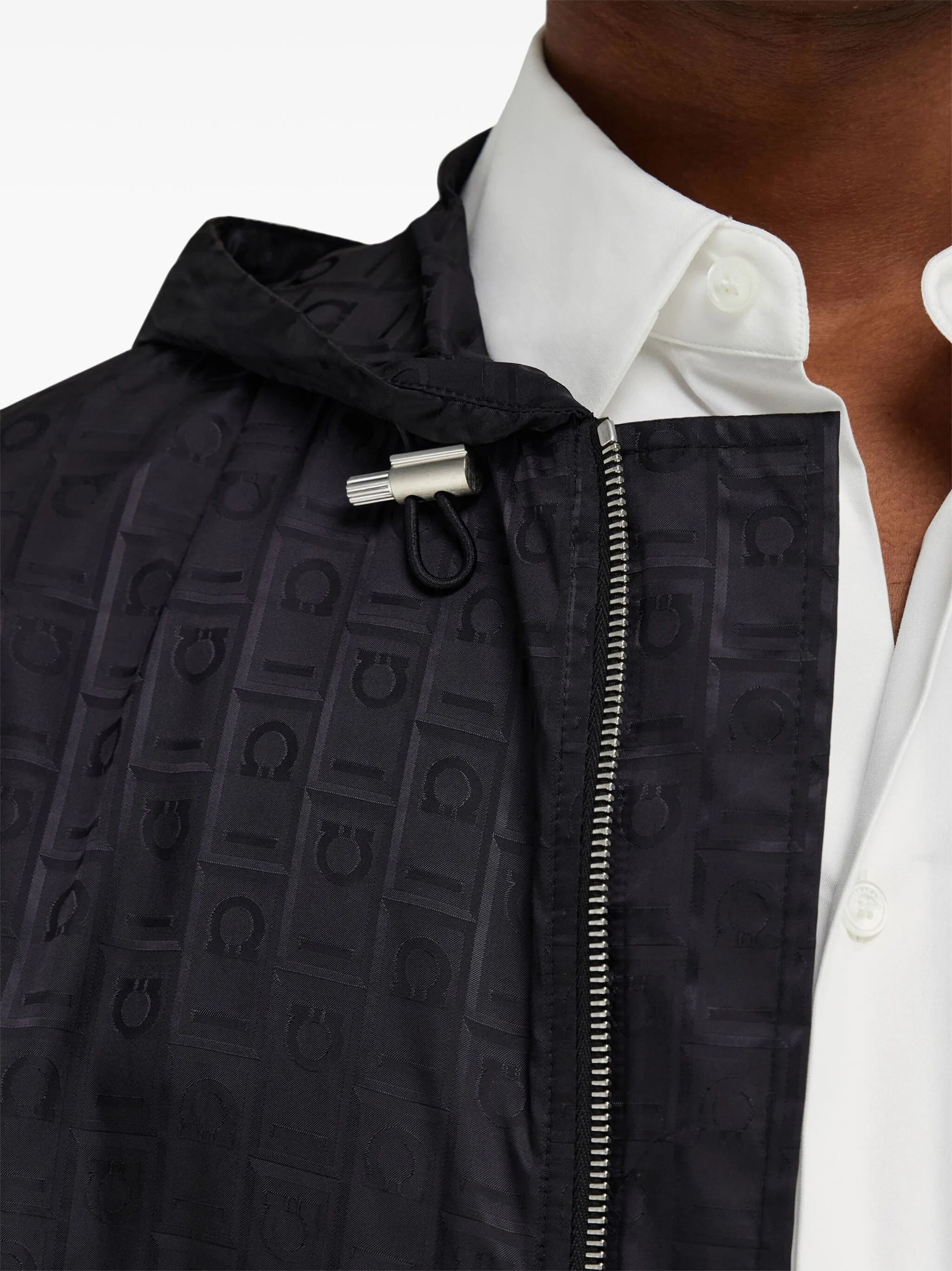 Gancini-jacquard rain jacket