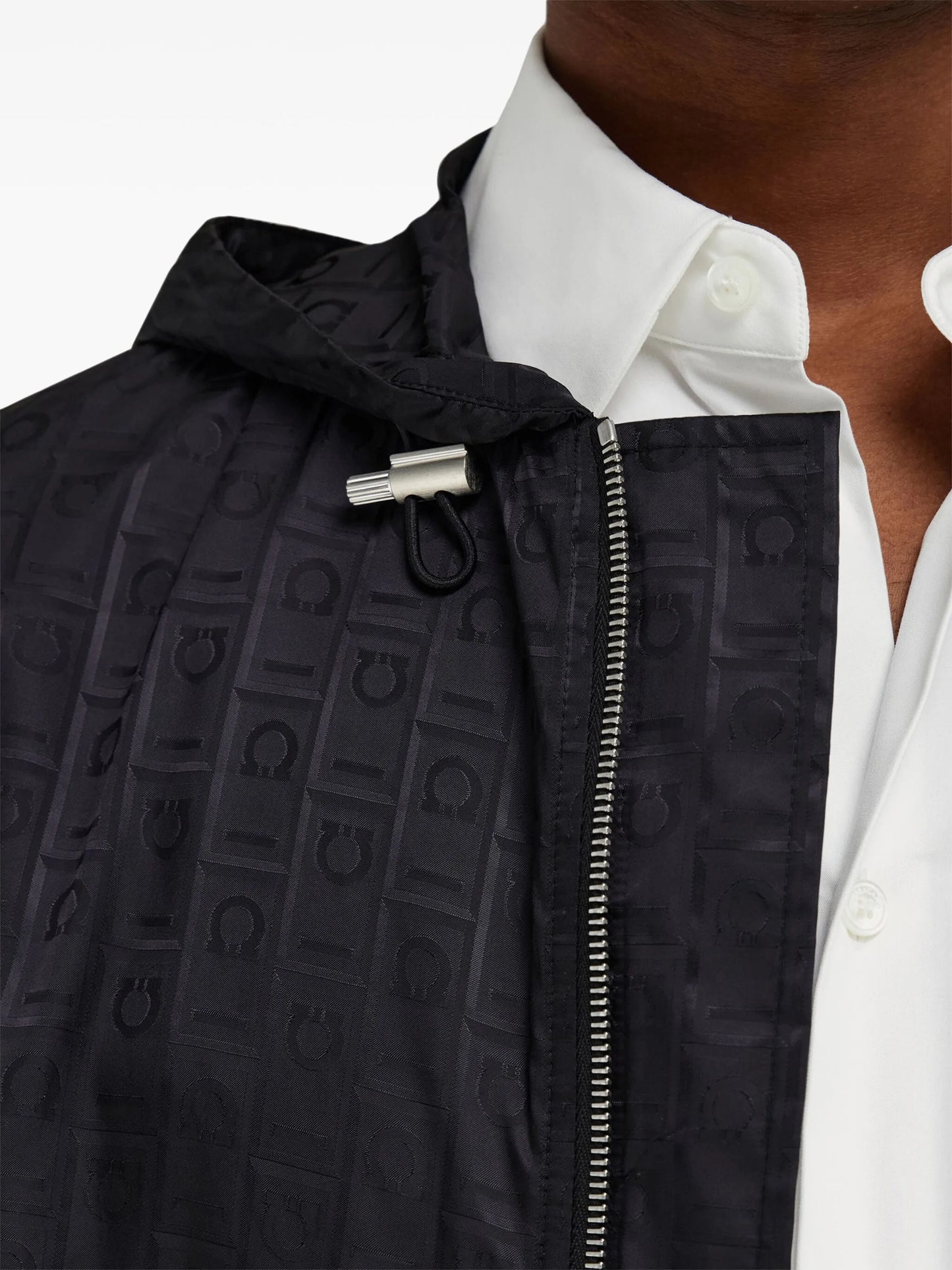 Gancini-jacquard rain jacket