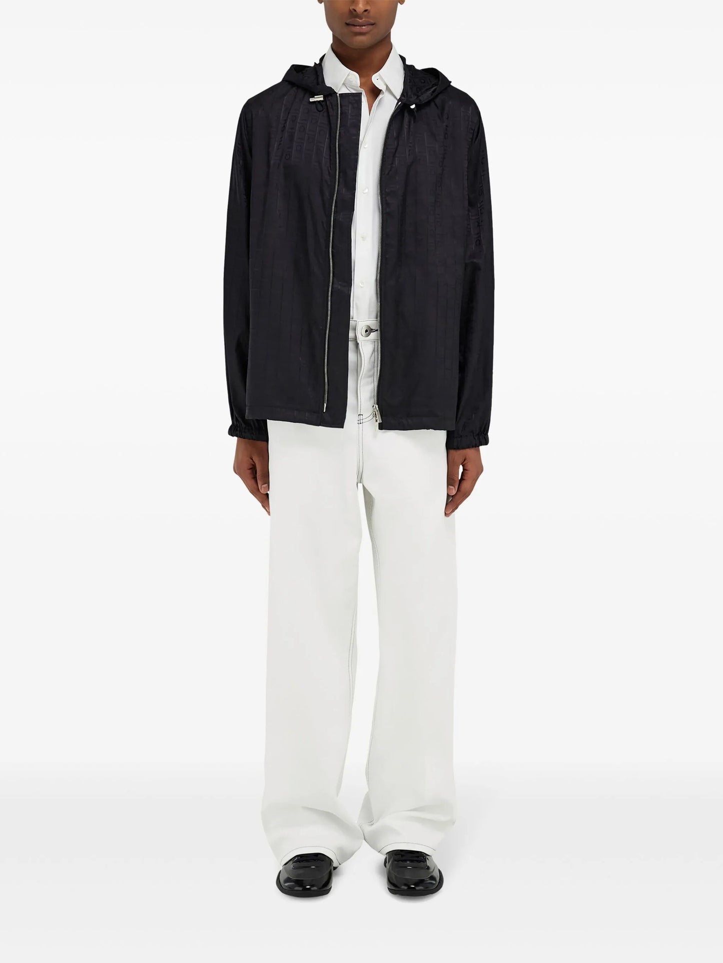 Gancini-jacquard rain jacket