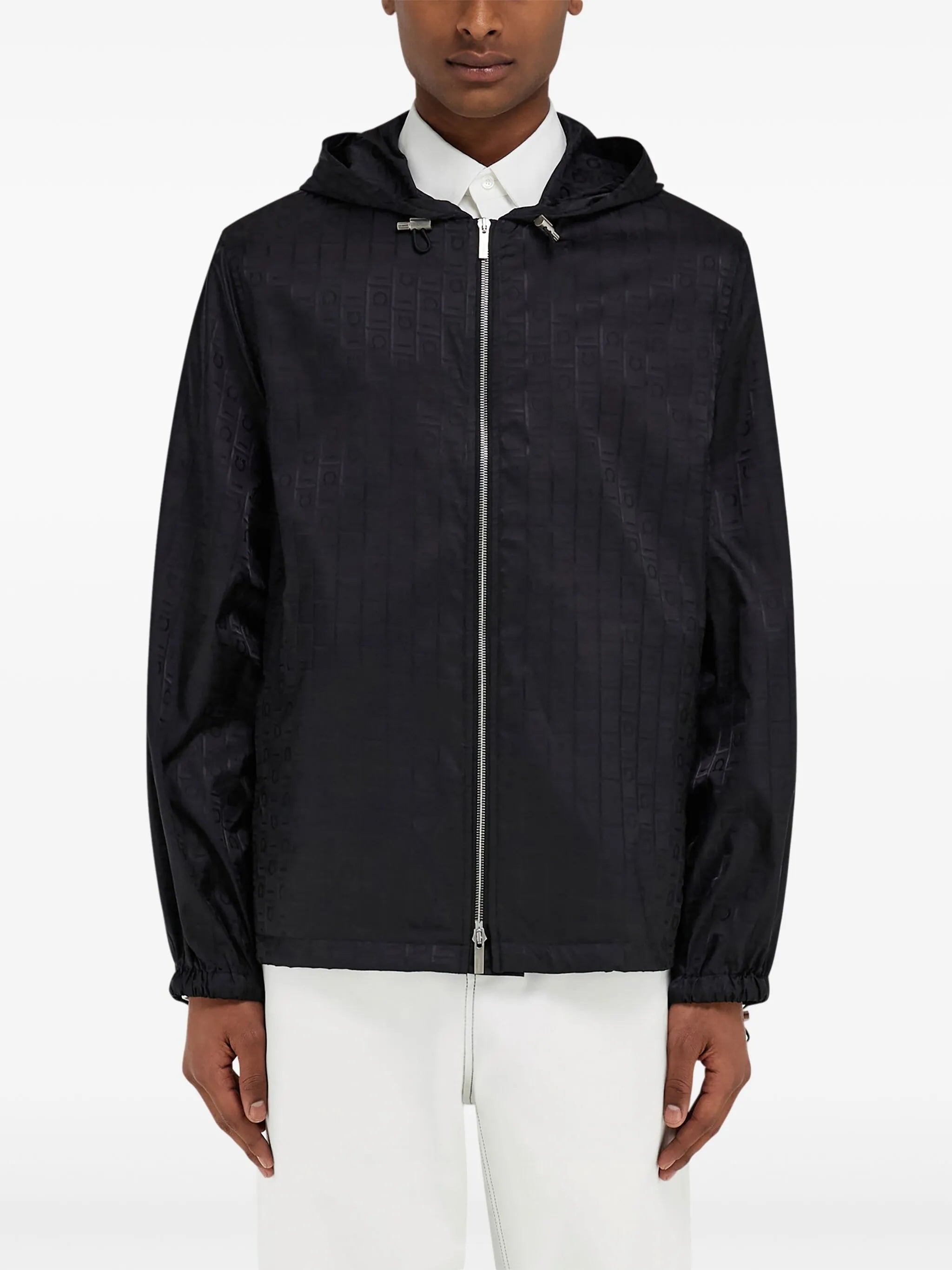 Gancini-jacquard rain jacket